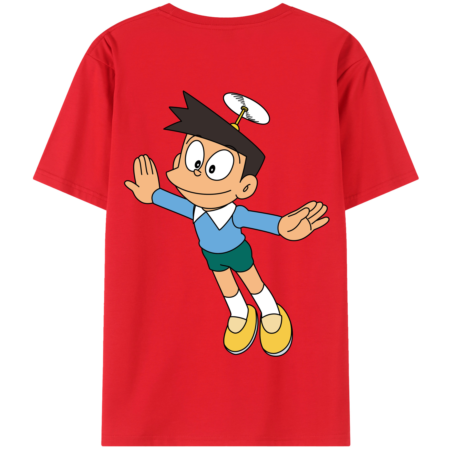 （画像用） ドラえもん 骨川 スネ夫 Doraemon Honekawa Suneo 綿100％半袖Tシャツ（背面プリント）