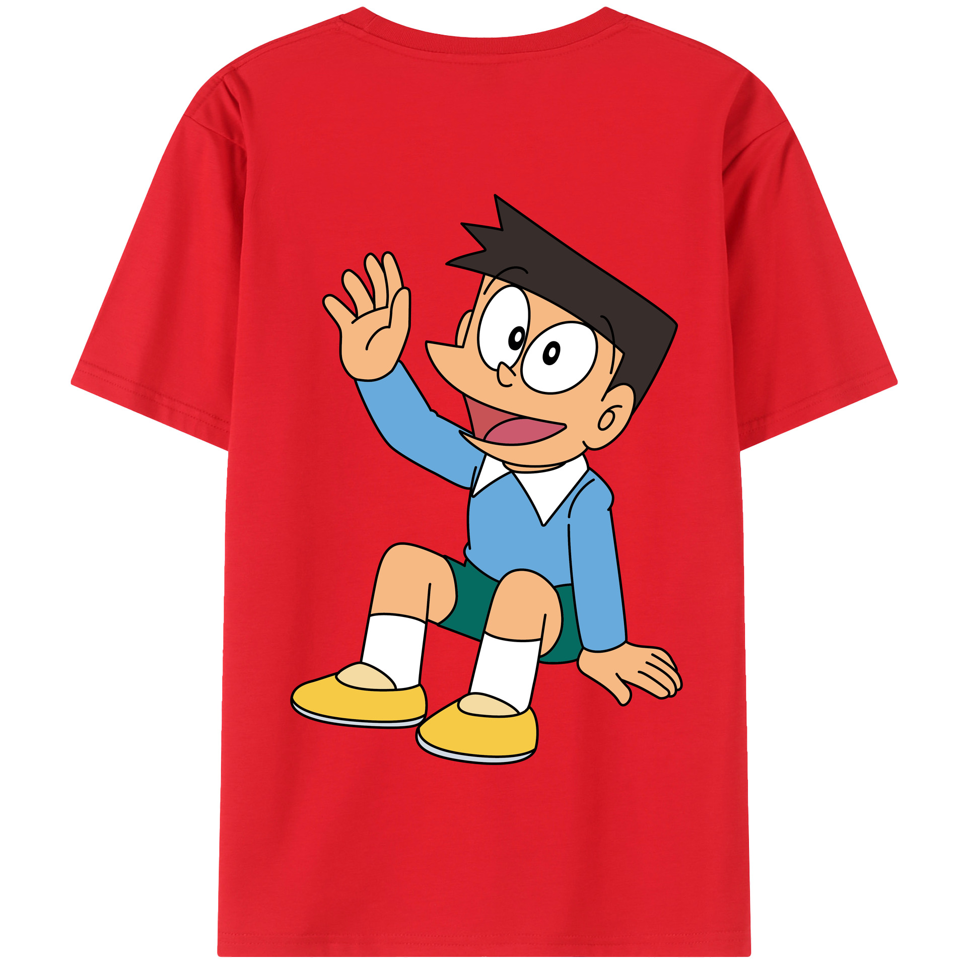 （画像用） ドラえもん 骨川 スネ夫 Doraemon Honekawa Suneo 綿100％半袖Tシャツ（背面プリント）