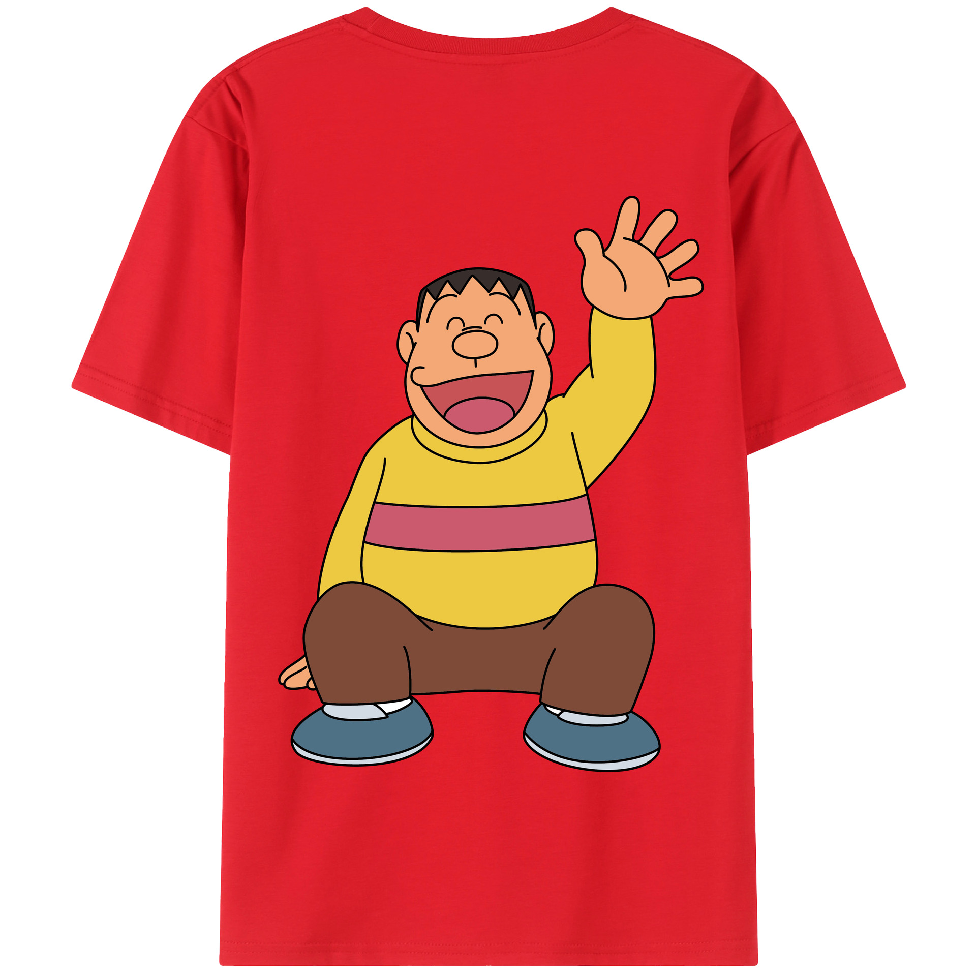 （画像用） ドラえもん 剛田武 Doraemon Gouta Takeshi 綿100％半袖Tシャツ（背面プリント）