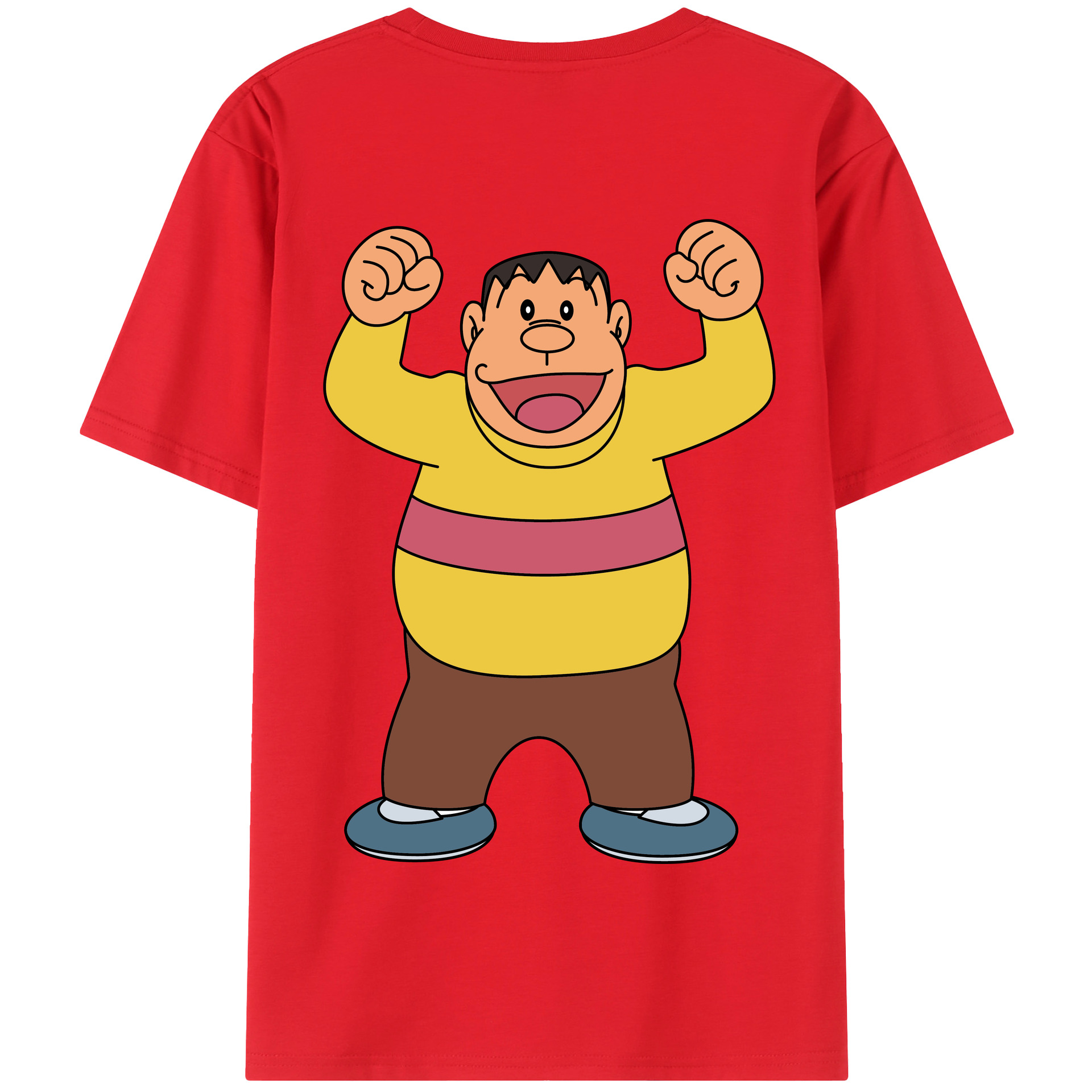 （画像用） ドラえもん 剛田武 Doraemon Gouta Takeshi 綿100％半袖Tシャツ（背面プリント）