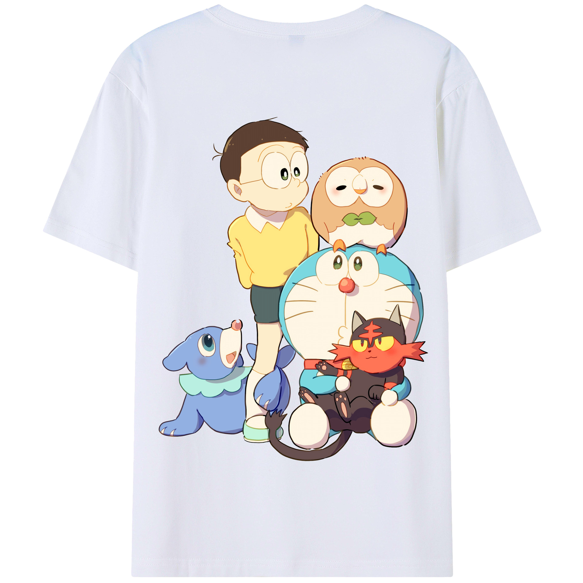 （画像用） ドラえもん Doraemon 綿100％半袖Tシャツ（背面プリント）