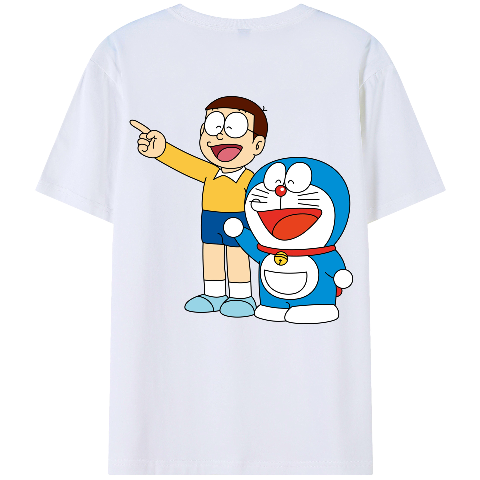 （画像用） ドラえもん 野比 のび太 Doraemon Nobita Nobi 綿100％半袖Tシャツ（背面プリント）