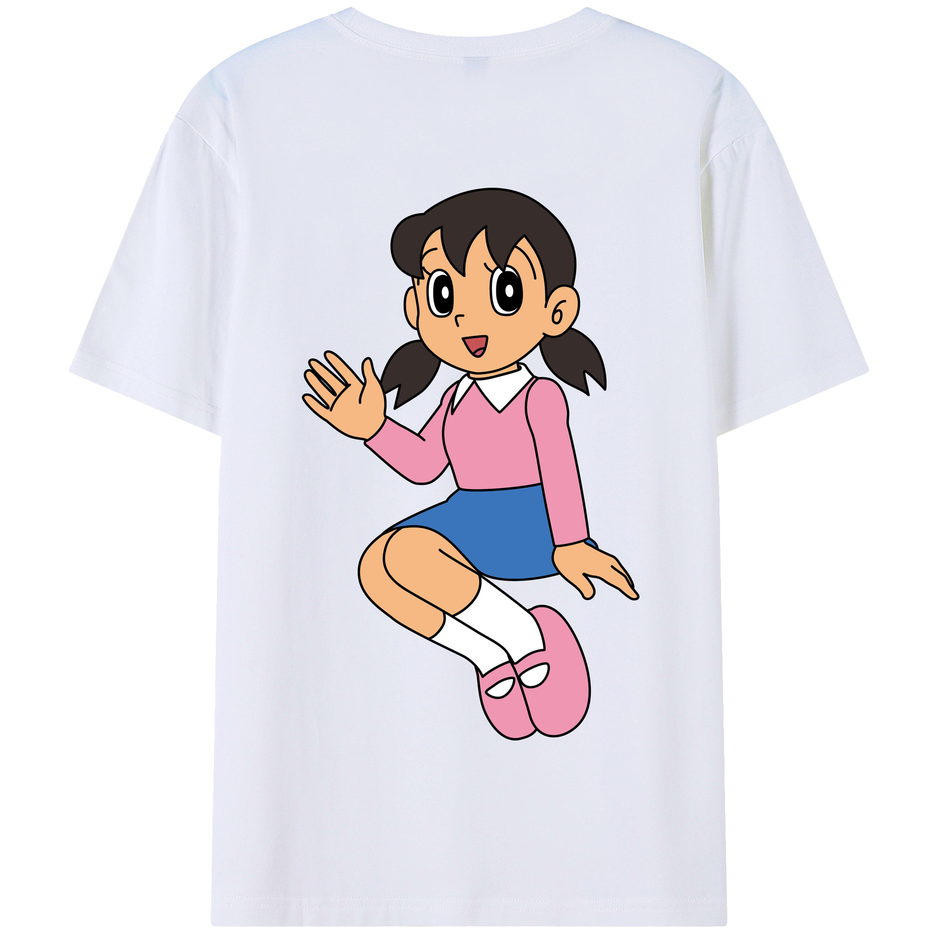 （画像用） ドラえもん みなもと しずか Doraemon Shizuka Minamoto 綿100％半袖Tシャツ（背面プリント）