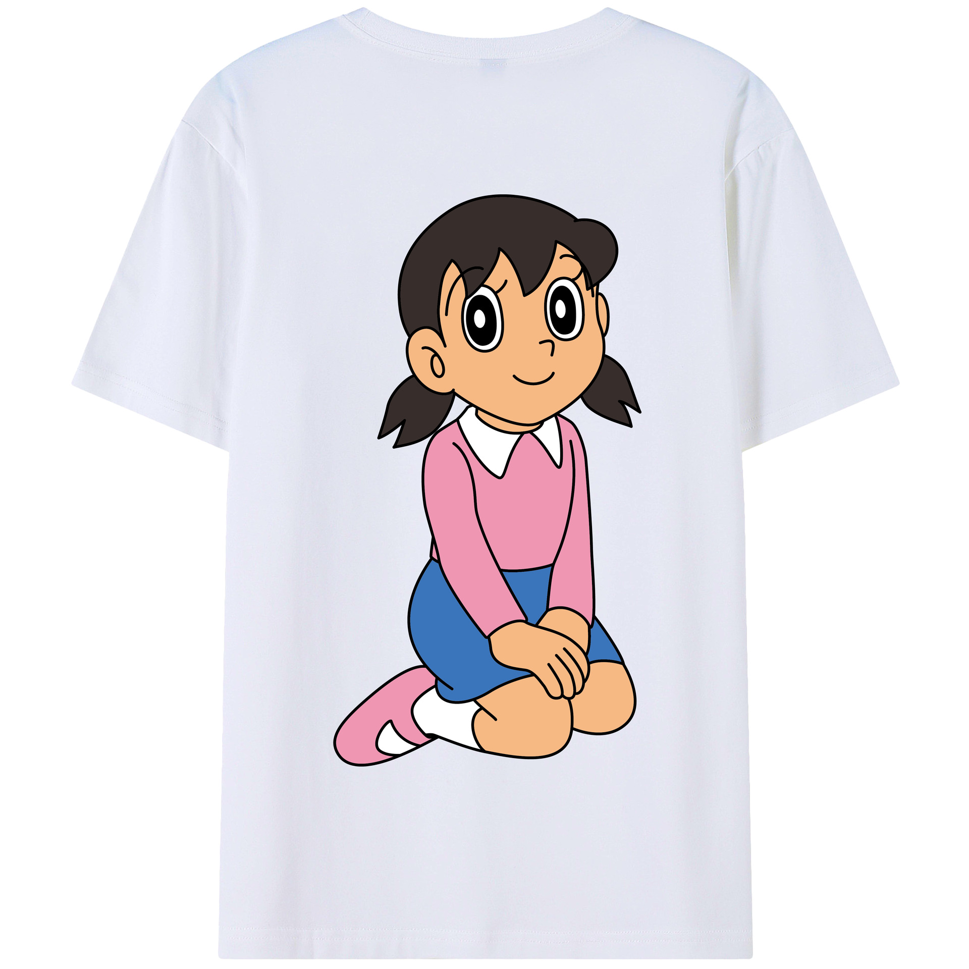 （画像用） ドラえもん みなもと しずか Doraemon Shizuka Minamoto 綿100％半袖Tシャツ（背面プリント）