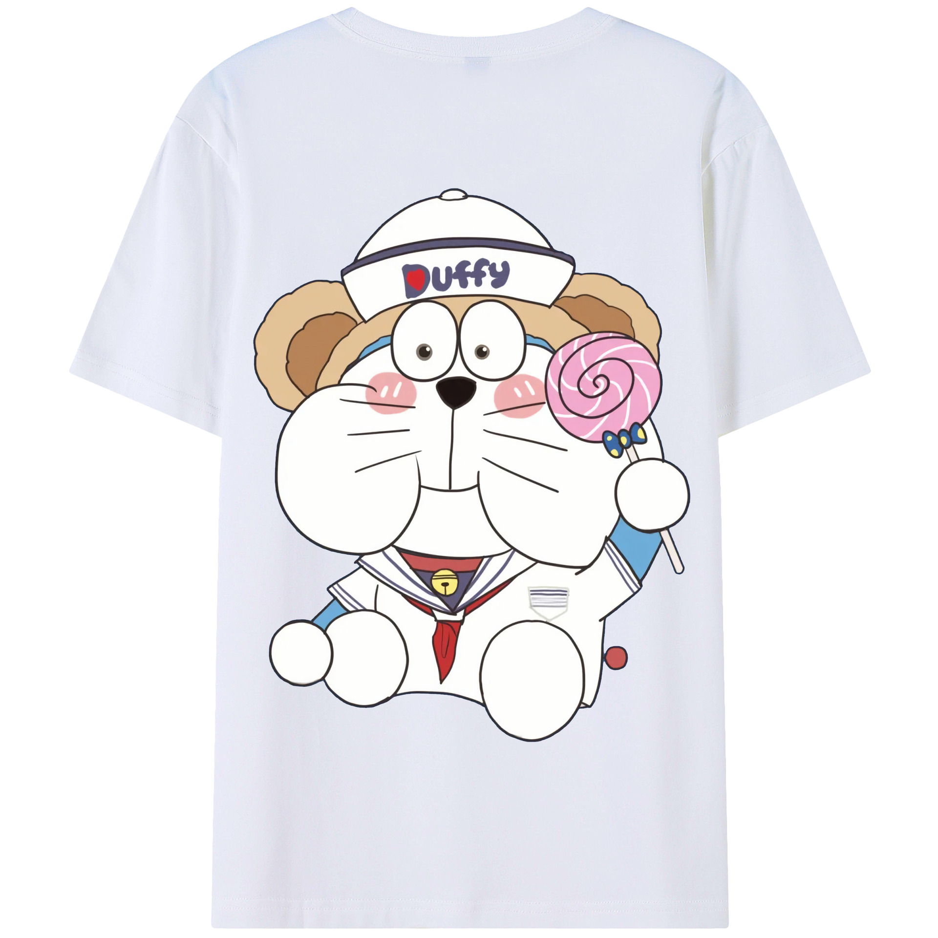 （画像用） ドラえもん Doraemon 綿100％半袖Tシャツ（背面プリント）