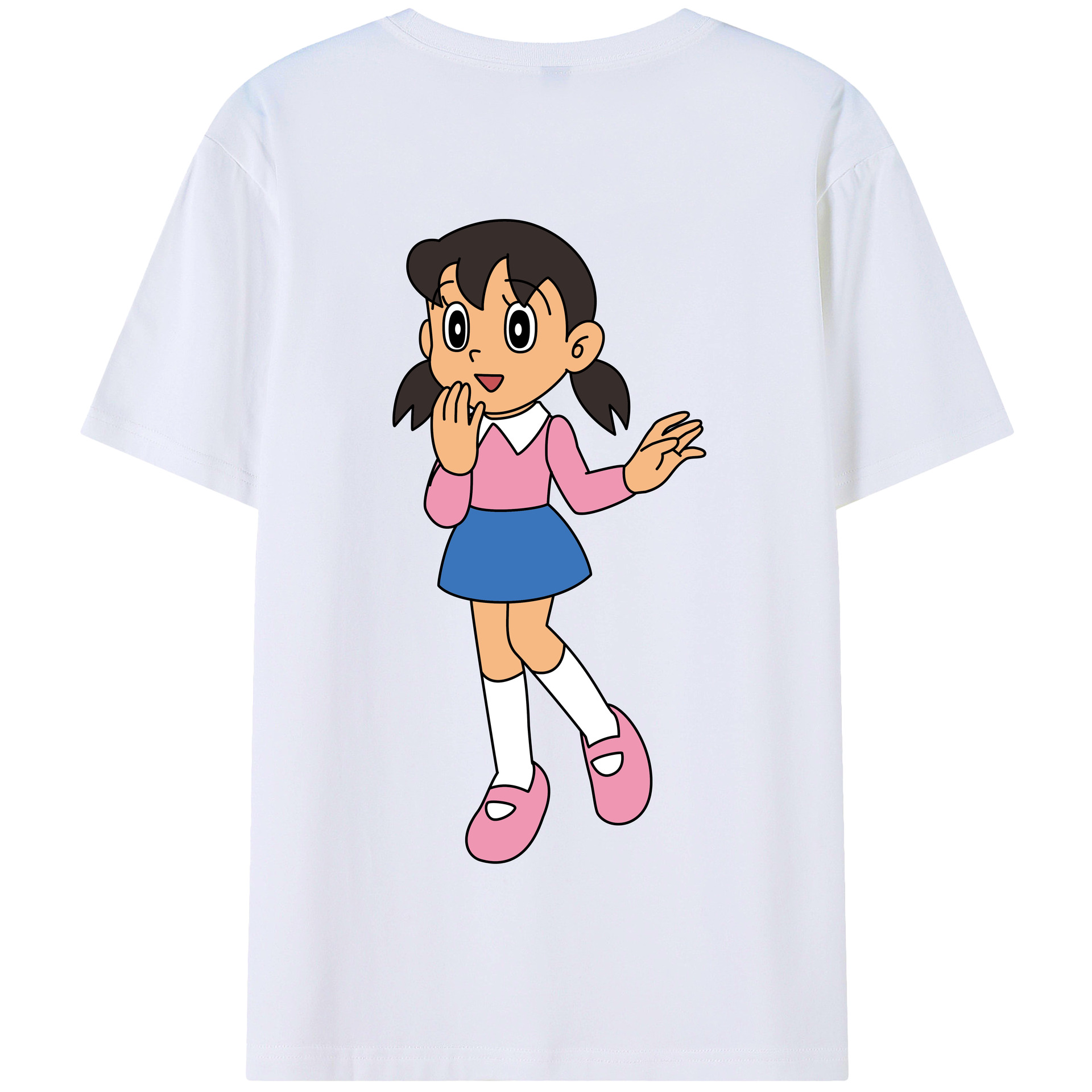 （画像用） ドラえもん みなもと しずか Doraemon Shizuka Minamoto 綿100％半袖Tシャツ（背面プリント）
