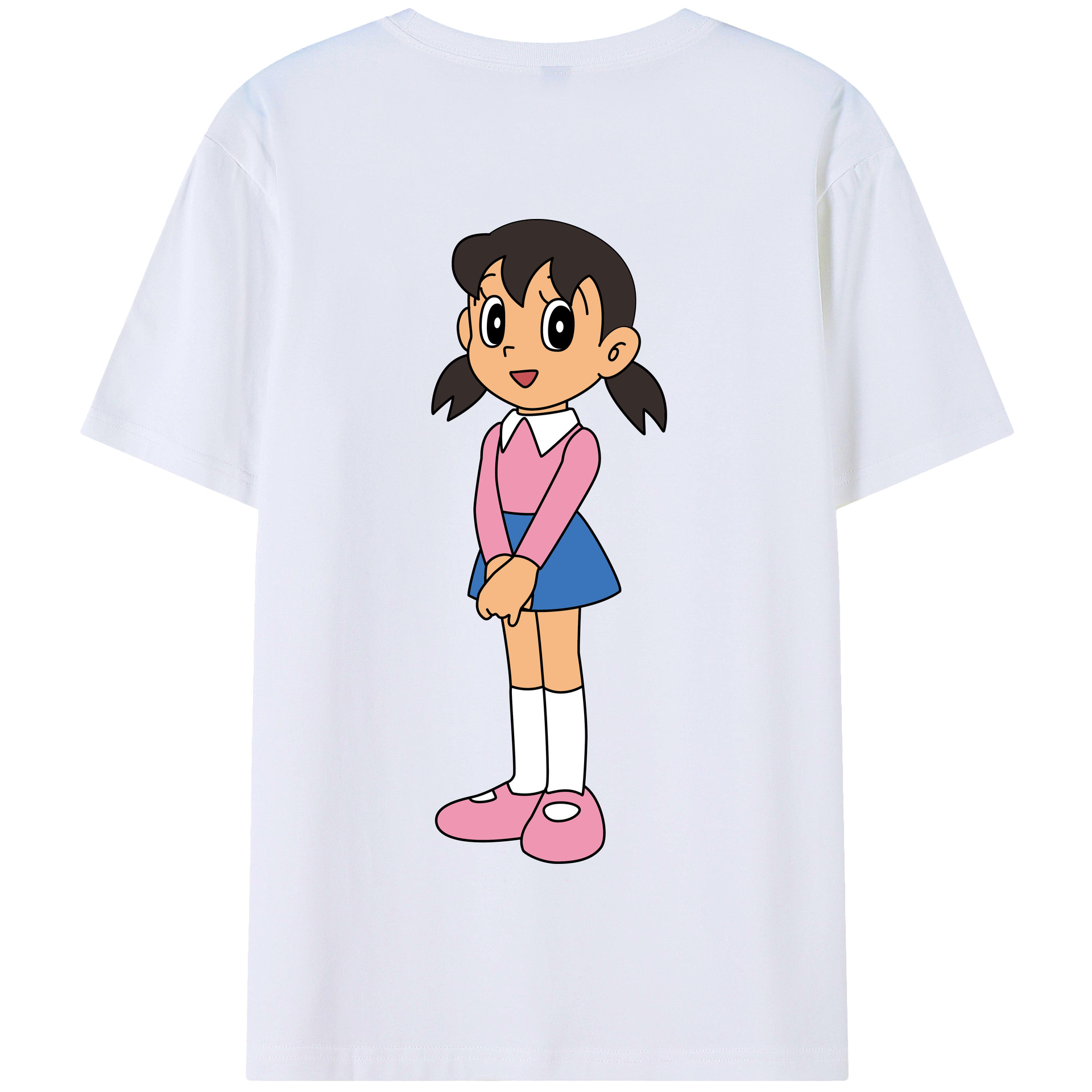 （画像用） ドラえもん みなもと しずか Doraemon Shizuka Minamoto 綿100％半袖Tシャツ（背面プリント）