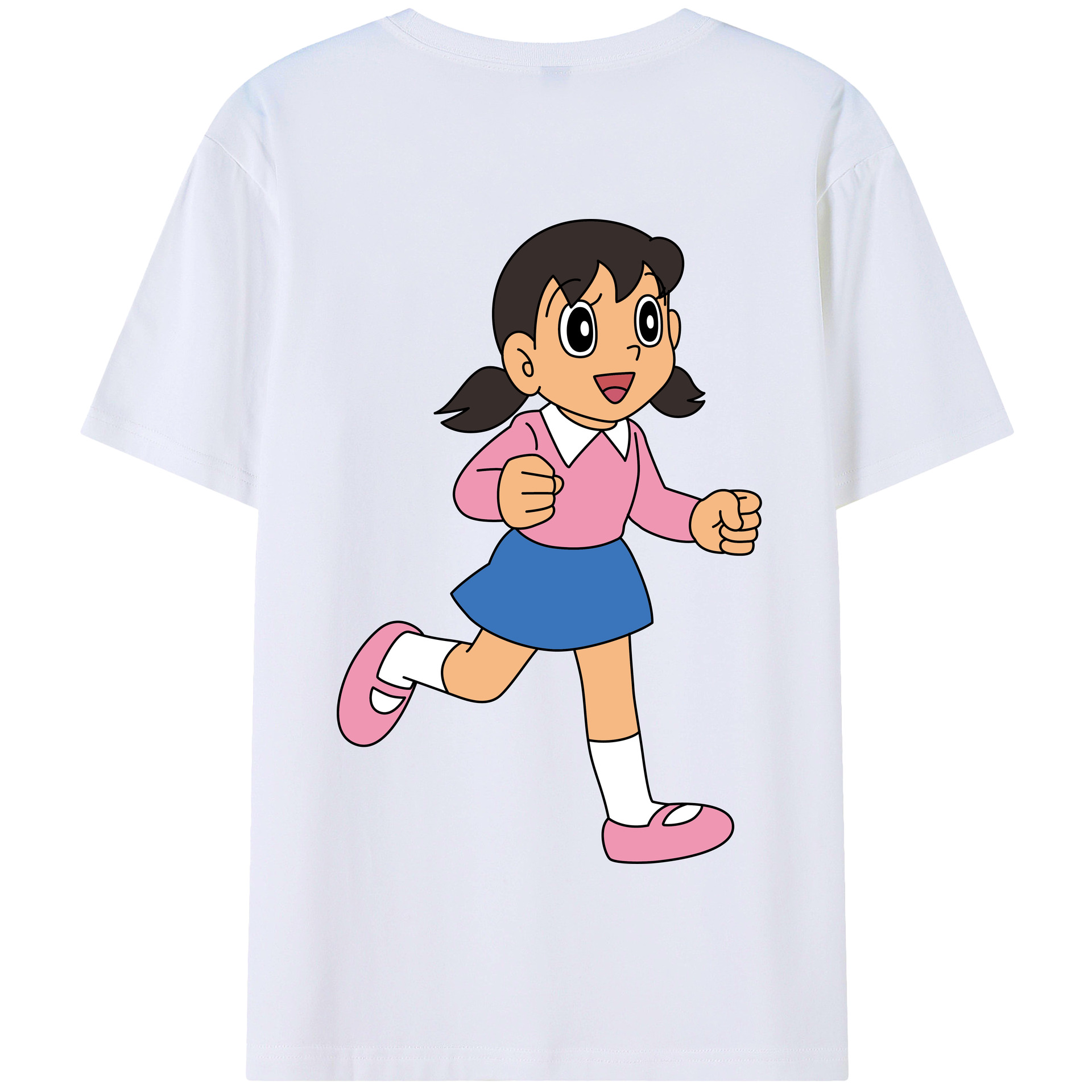 （画像用） ドラえもん みなもと しずか Doraemon Shizuka Minamoto 綿100％半袖Tシャツ（背面プリント）