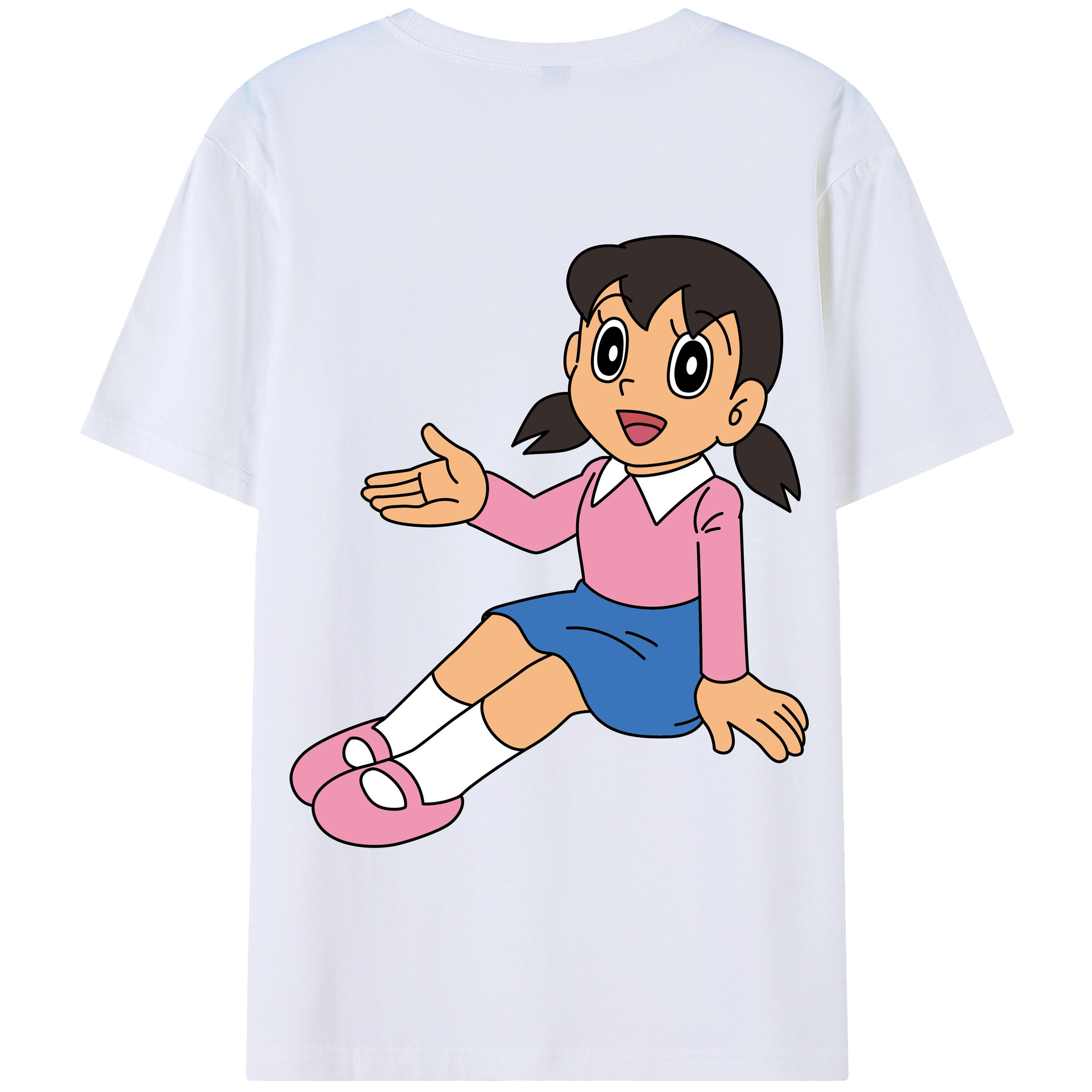 （画像用） ドラえもん みなもと しずか Doraemon Shizuka Minamoto 綿100％半袖Tシャツ（背面プリント）