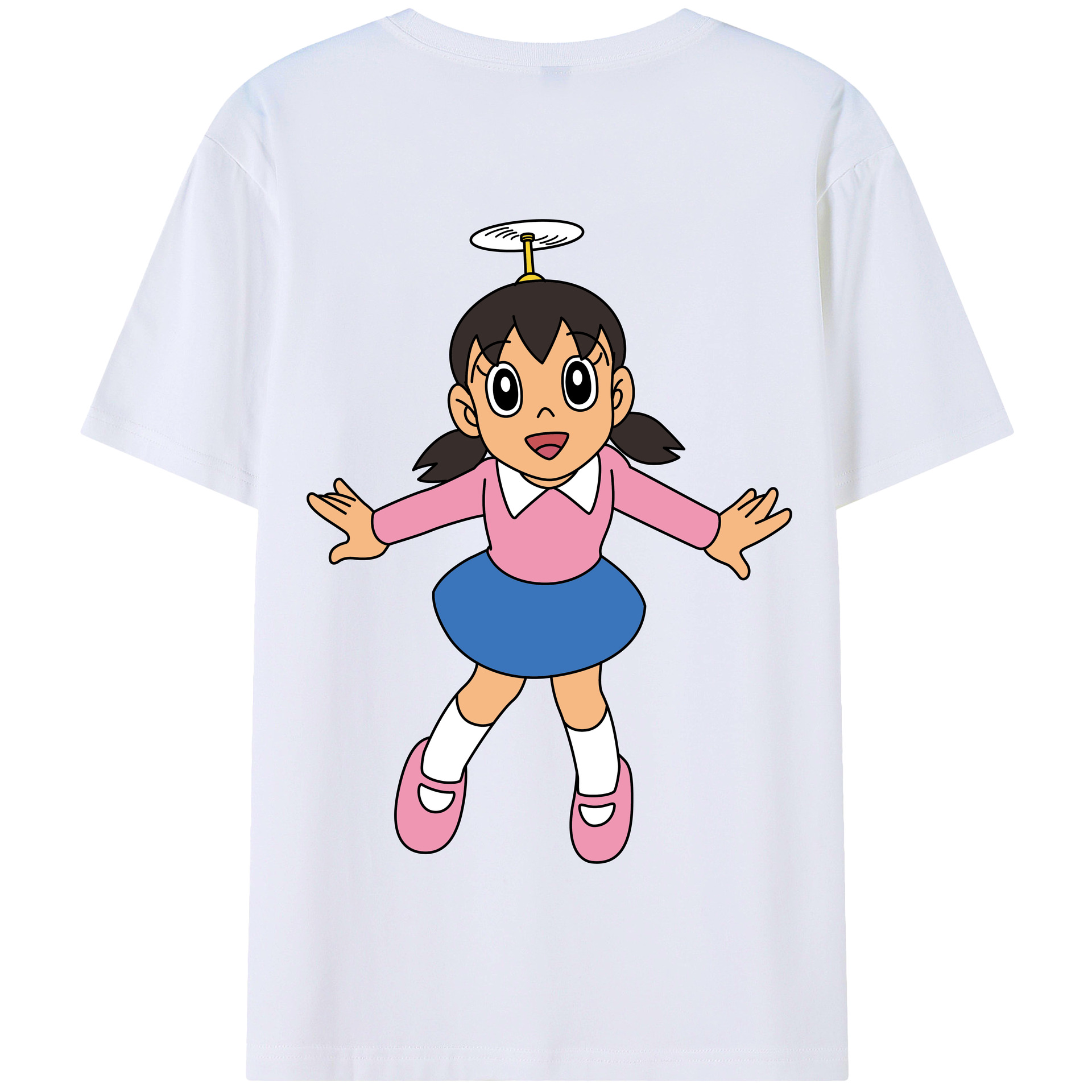 （画像用） ドラえもん みなもと しずか Doraemon Shizuka Minamoto 綿100％半袖Tシャツ（背面プリント）