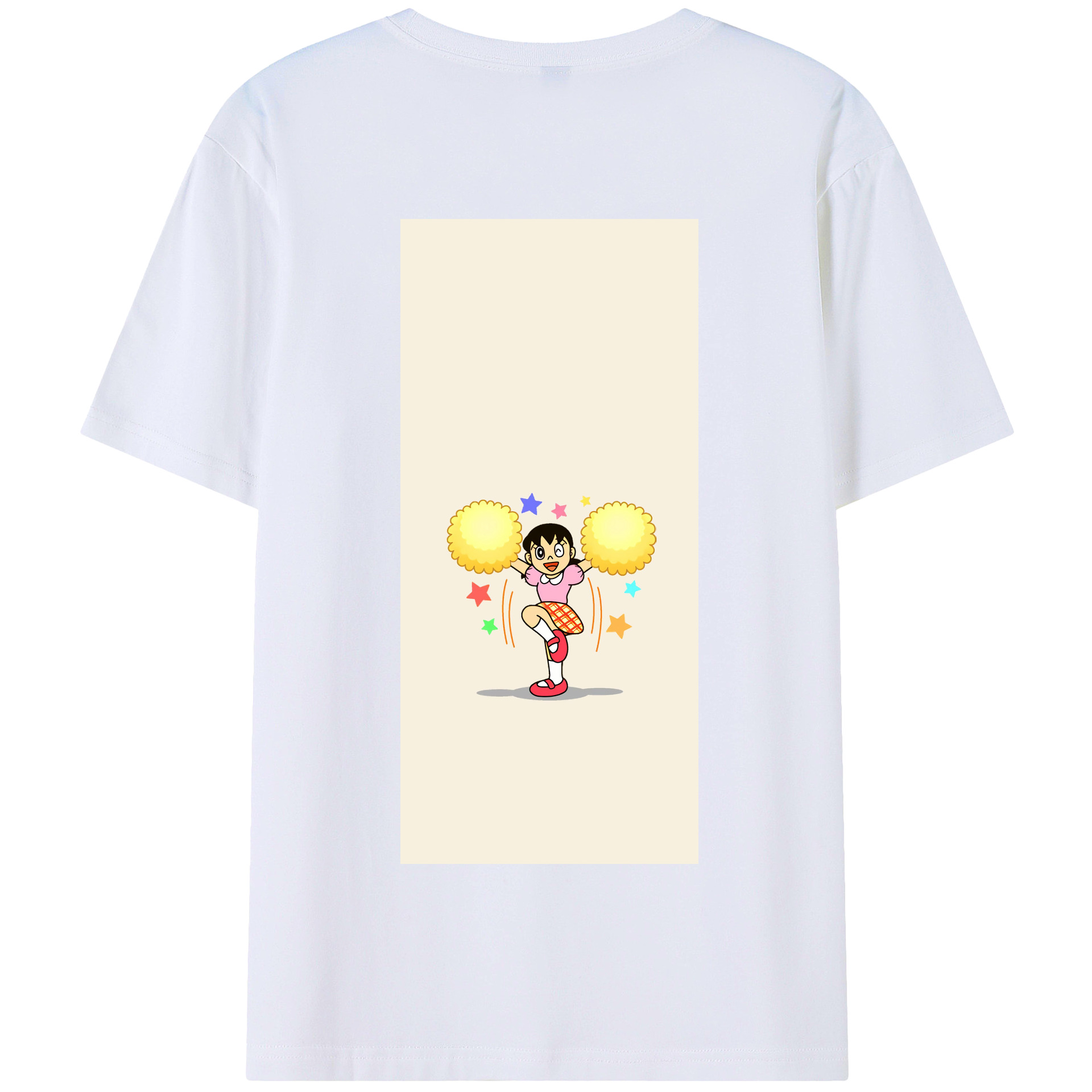 （画像用） ドラえもん みなもと しずか Doraemon Shizuka Minamoto 綿100％半袖Tシャツ（背面プリント）