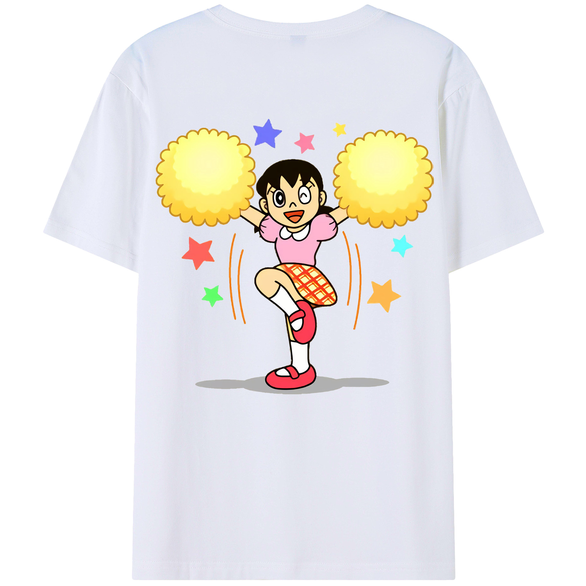 （画像用） ドラえもん みなもと しずか Doraemon Shizuka Minamoto 綿100％半袖Tシャツ（背面プリント）
