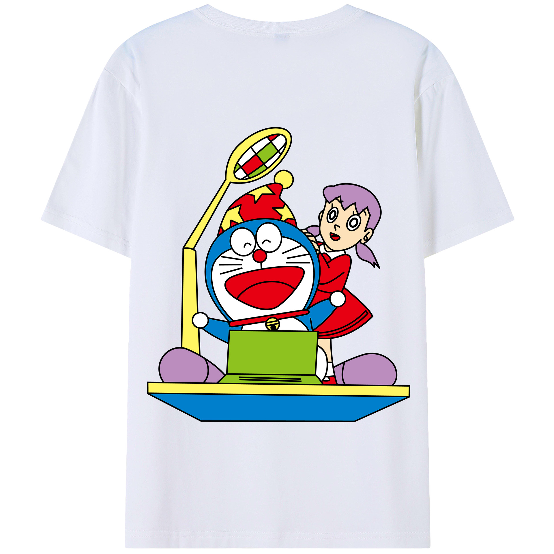 （画像用） ドラえもん みなもと しずか Doraemon Shizuka Minamoto 綿100％半袖Tシャツ（背面プリント）