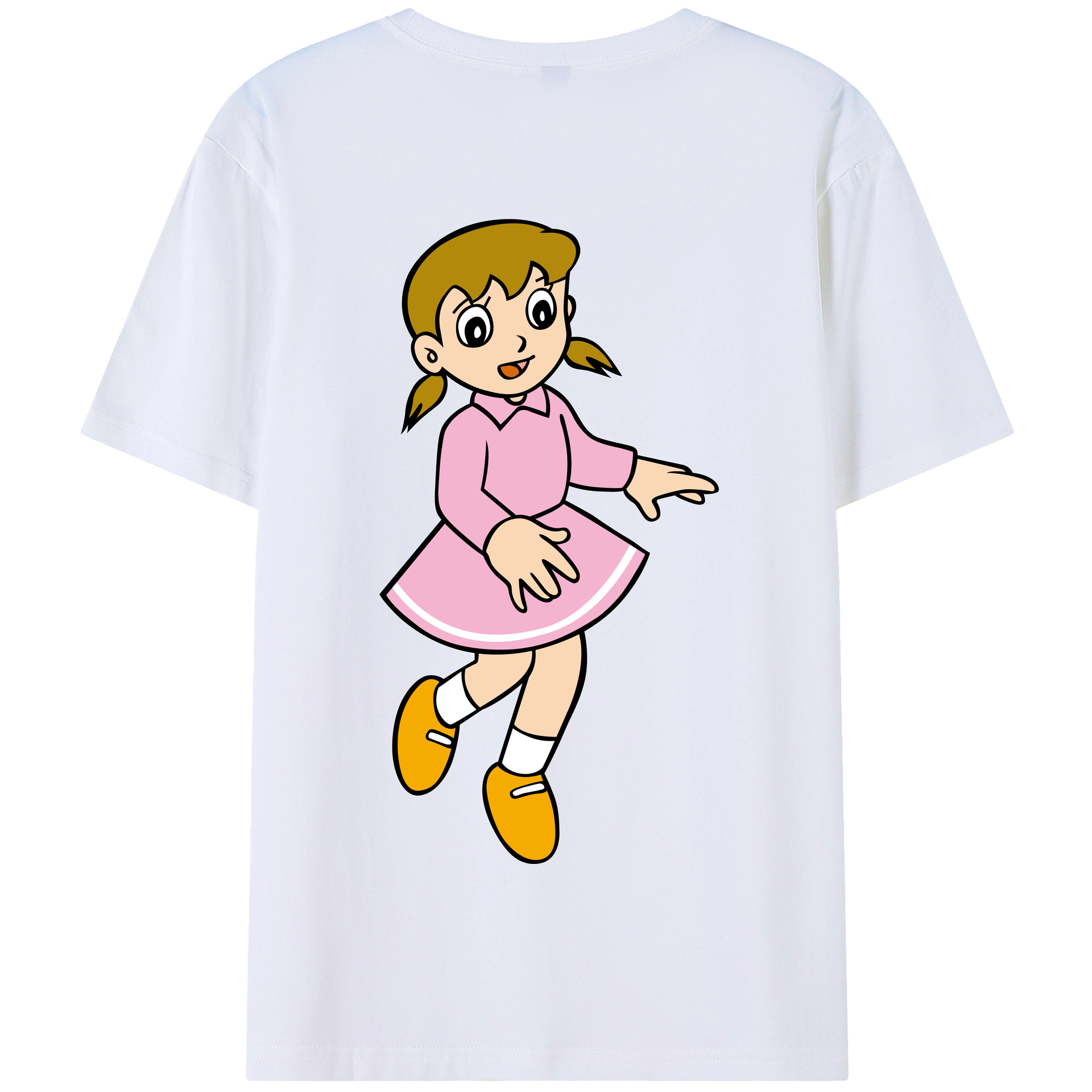 （画像用） ドラえもん みなもと しずか Doraemon Shizuka Minamoto 綿100％半袖Tシャツ（背面プリント）