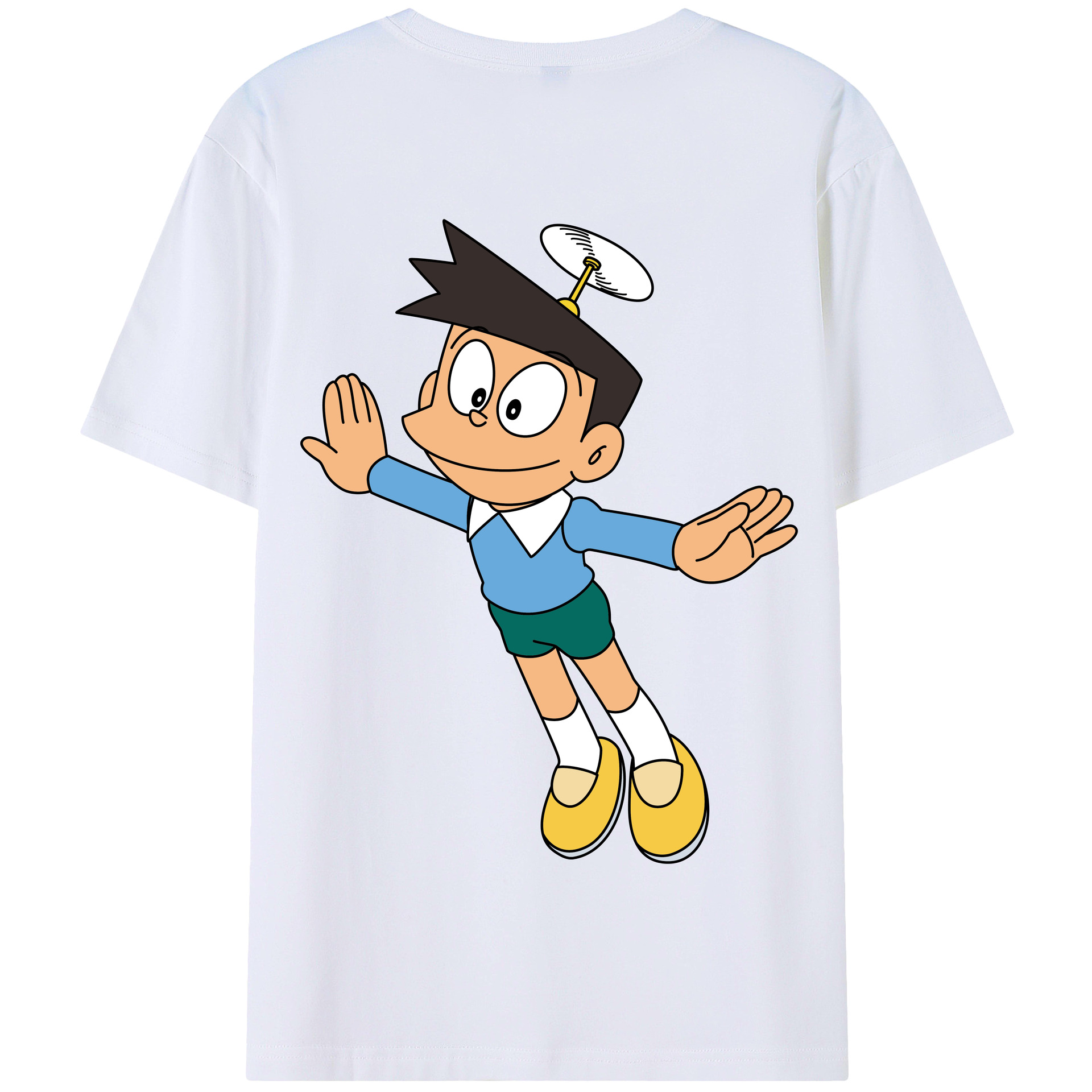 （画像用） ドラえもん 骨川 スネ夫 Doraemon Honekawa Suneo 綿100％半袖Tシャツ（背面プリント）