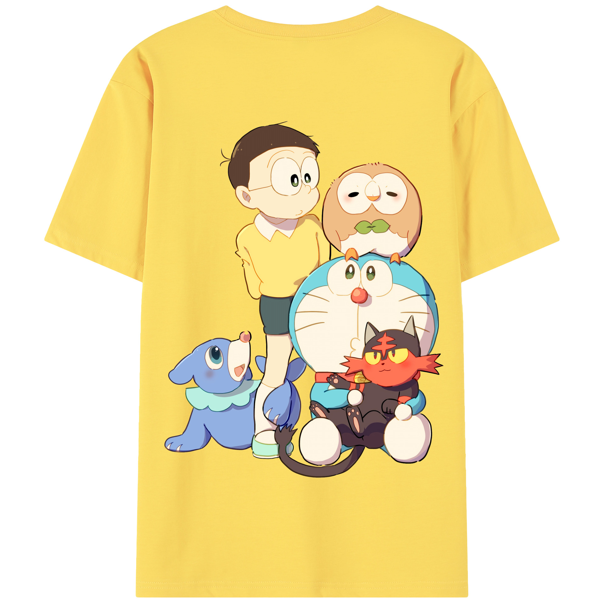 （画像用） ドラえもん Doraemon 綿100％半袖Tシャツ（背面プリント）