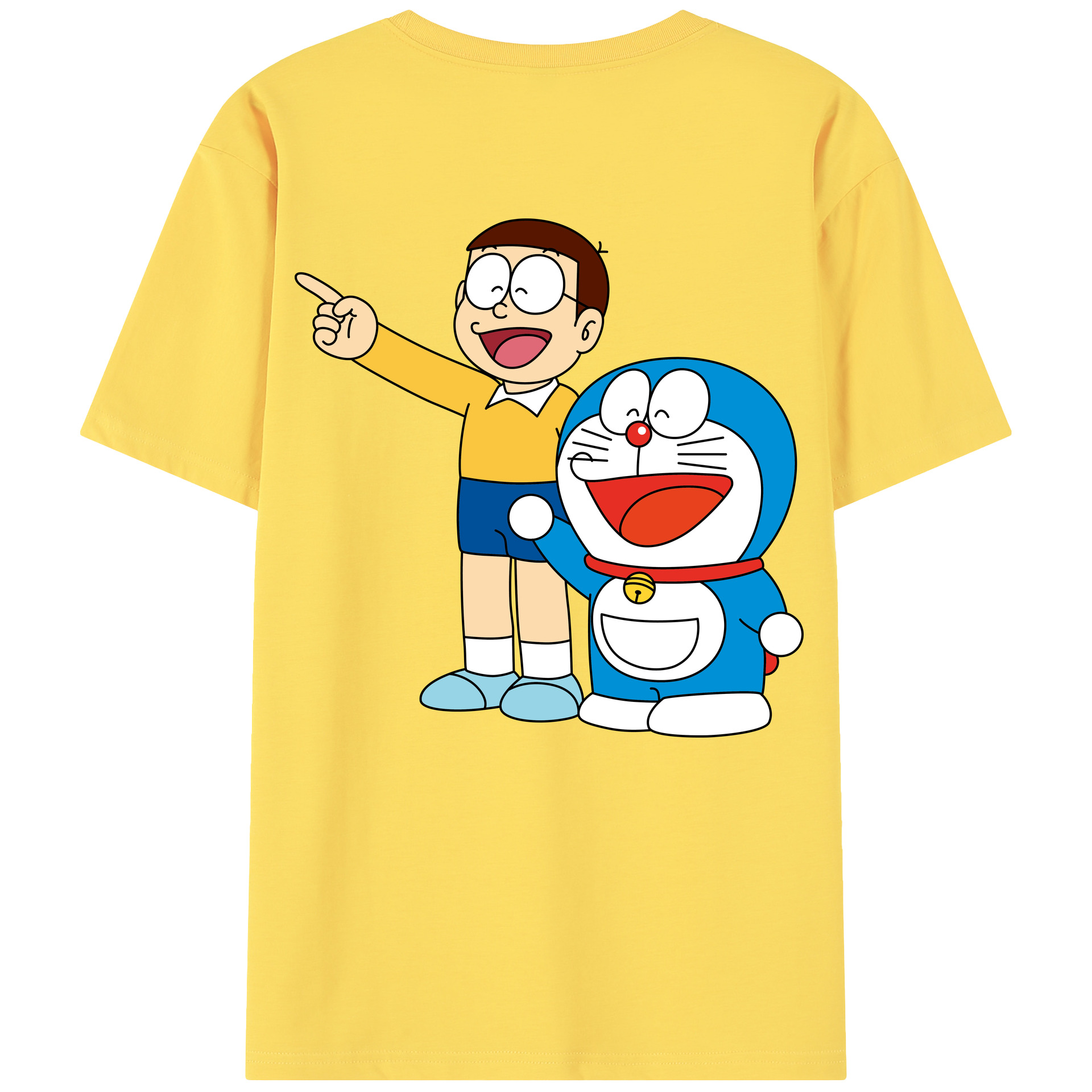 （画像用） ドラえもん 野比 のび太 Doraemon Nobita Nobi 綿100％半袖Tシャツ（背面プリント）