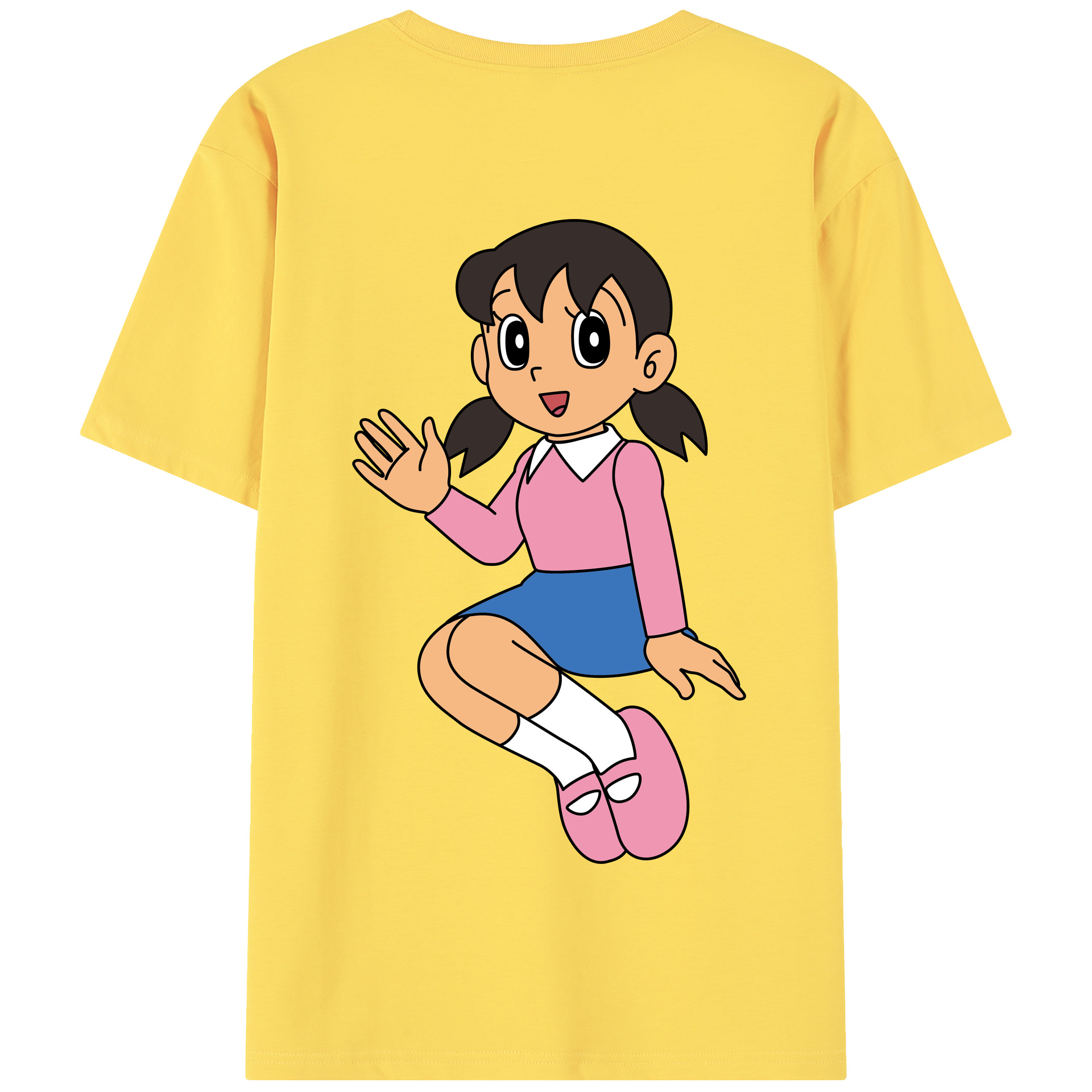 （画像用） ドラえもん みなもと しずか Doraemon Shizuka Minamoto 綿100％半袖Tシャツ（背面プリント）