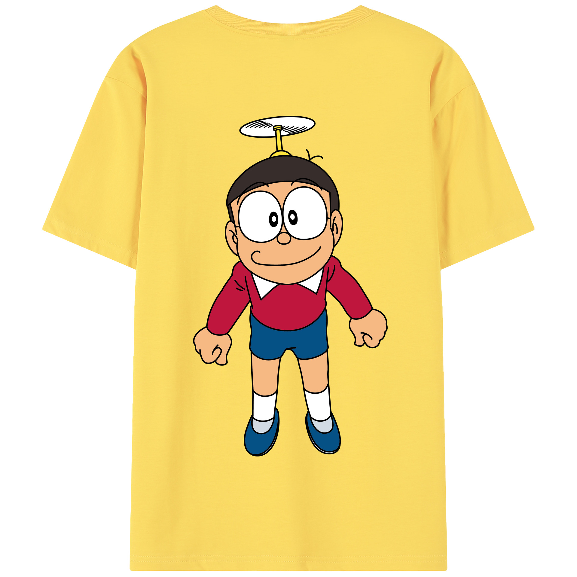 （画像用） ドラえもん 野比 のび太 Doraemon Nobita Nobi 綿100％半袖Tシャツ（背面プリント）
