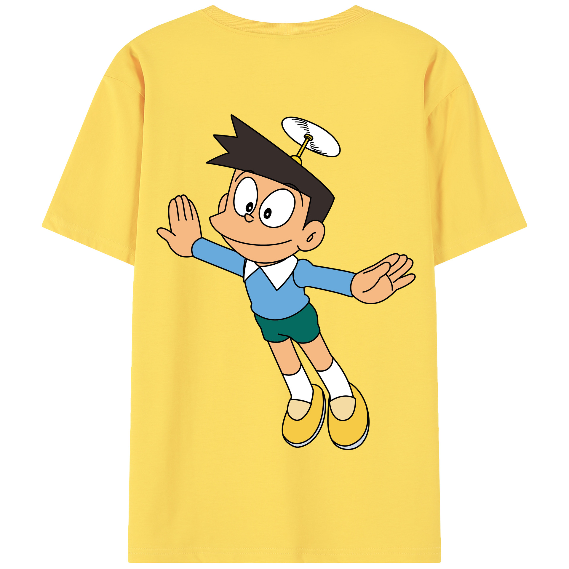 （画像用） ドラえもん 骨川 スネ夫 Doraemon Honekawa Suneo 綿100％半袖Tシャツ（背面プリント）