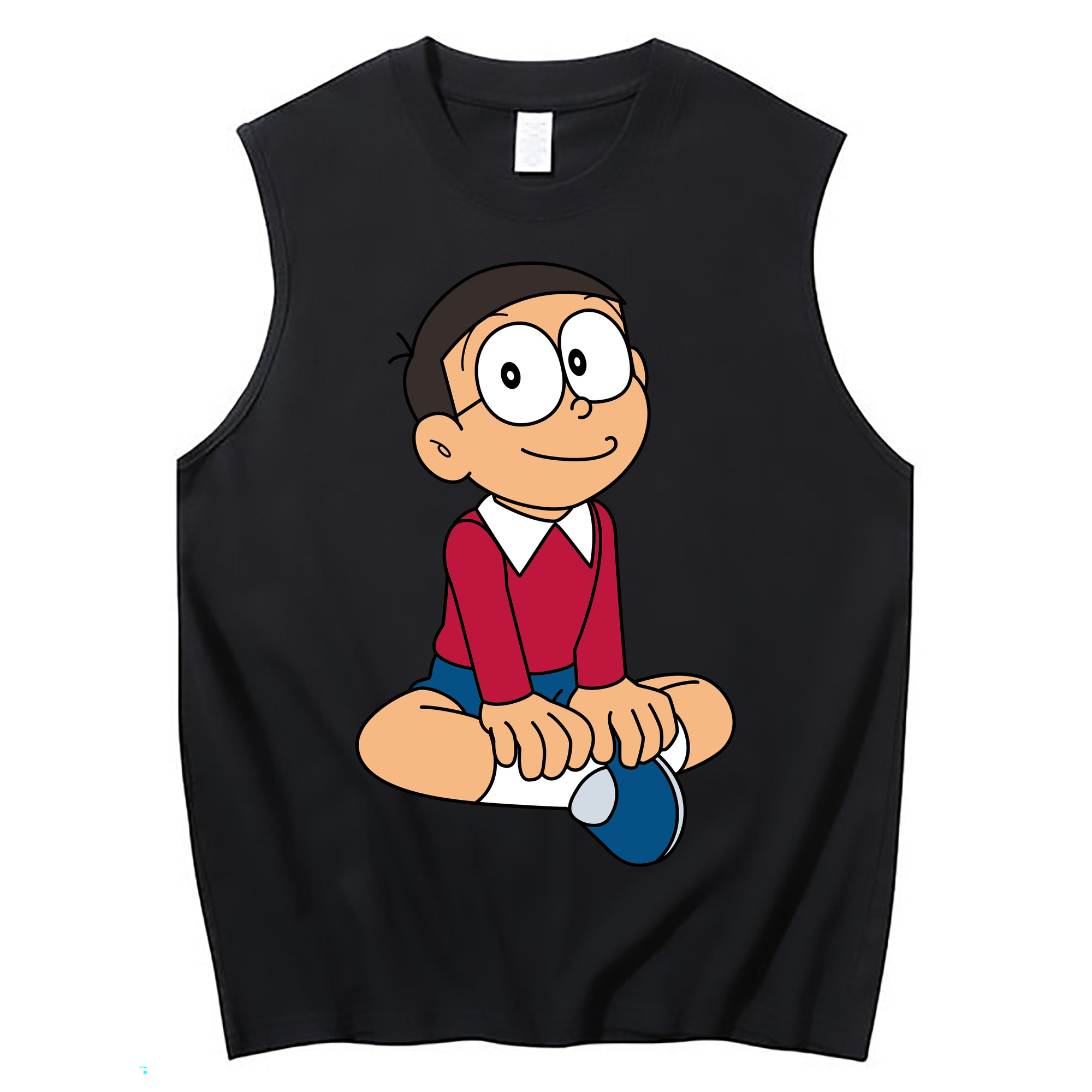 （画像用） ドラえもん 野比 のび太 Doraemon Nobita Nobi コットン100％タンクトップ（フロントプリント）