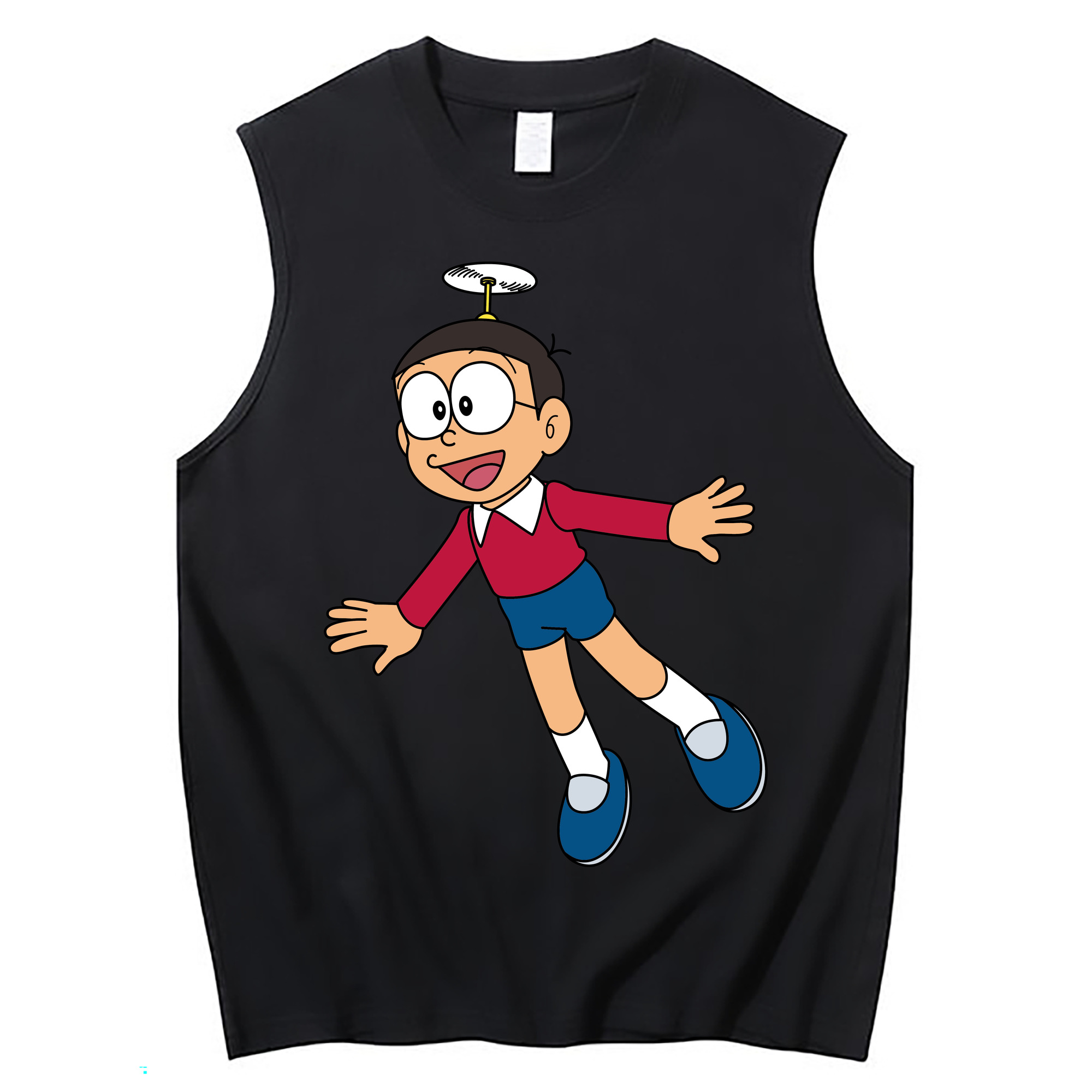 （画像用） ドラえもん 野比 のび太 Doraemon Nobita Nobi コットン100％タンクトップ（フロントプリント）