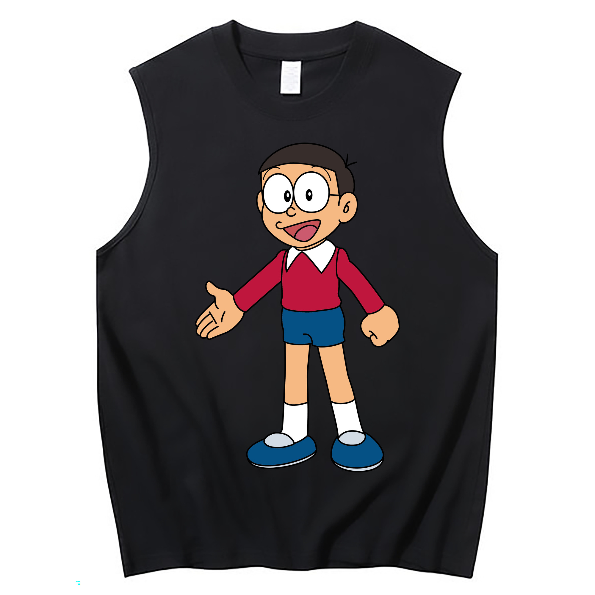 （画像用） ドラえもん 野比 のび太 Doraemon Nobita Nobi コットン100％タンクトップ（フロントプリント）