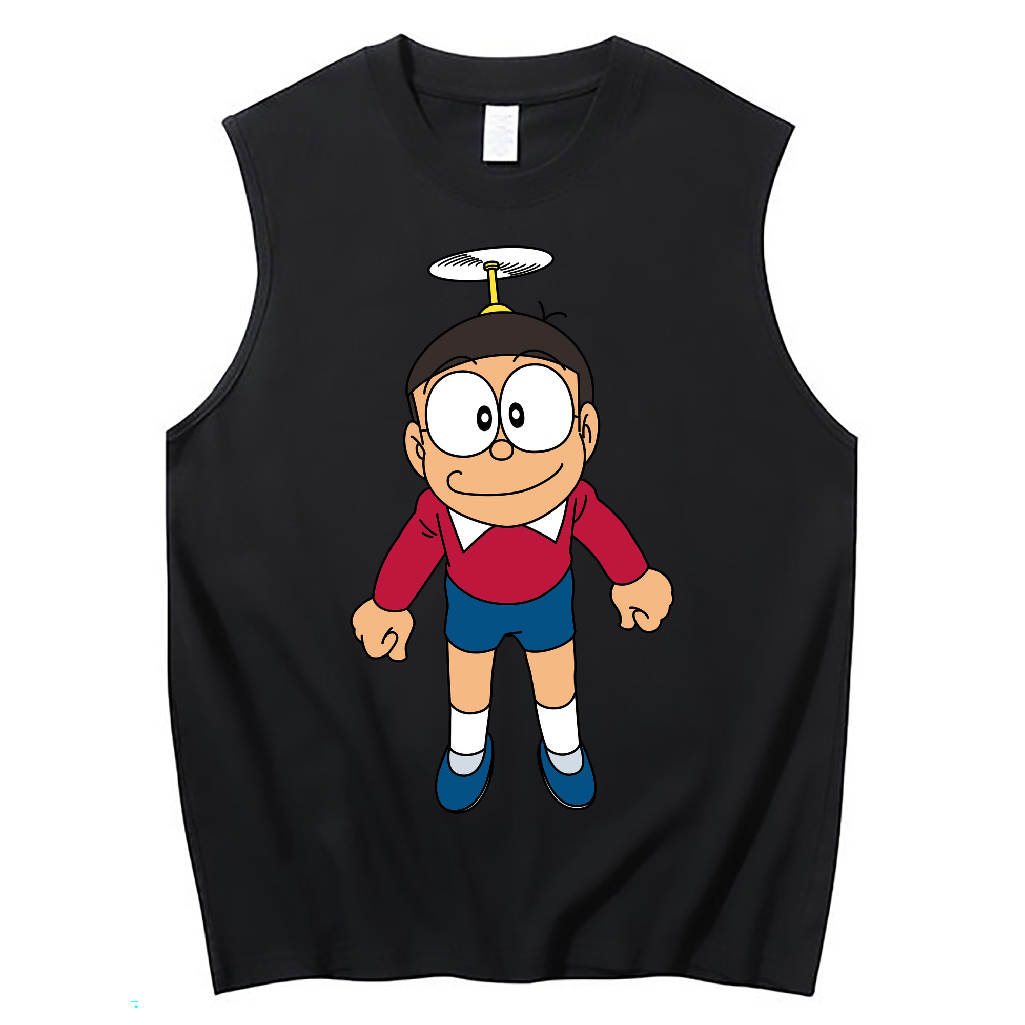 （画像用） ドラえもん 野比 のび太 Doraemon Nobita Nobi コットン100％タンクトップ（フロントプリント）