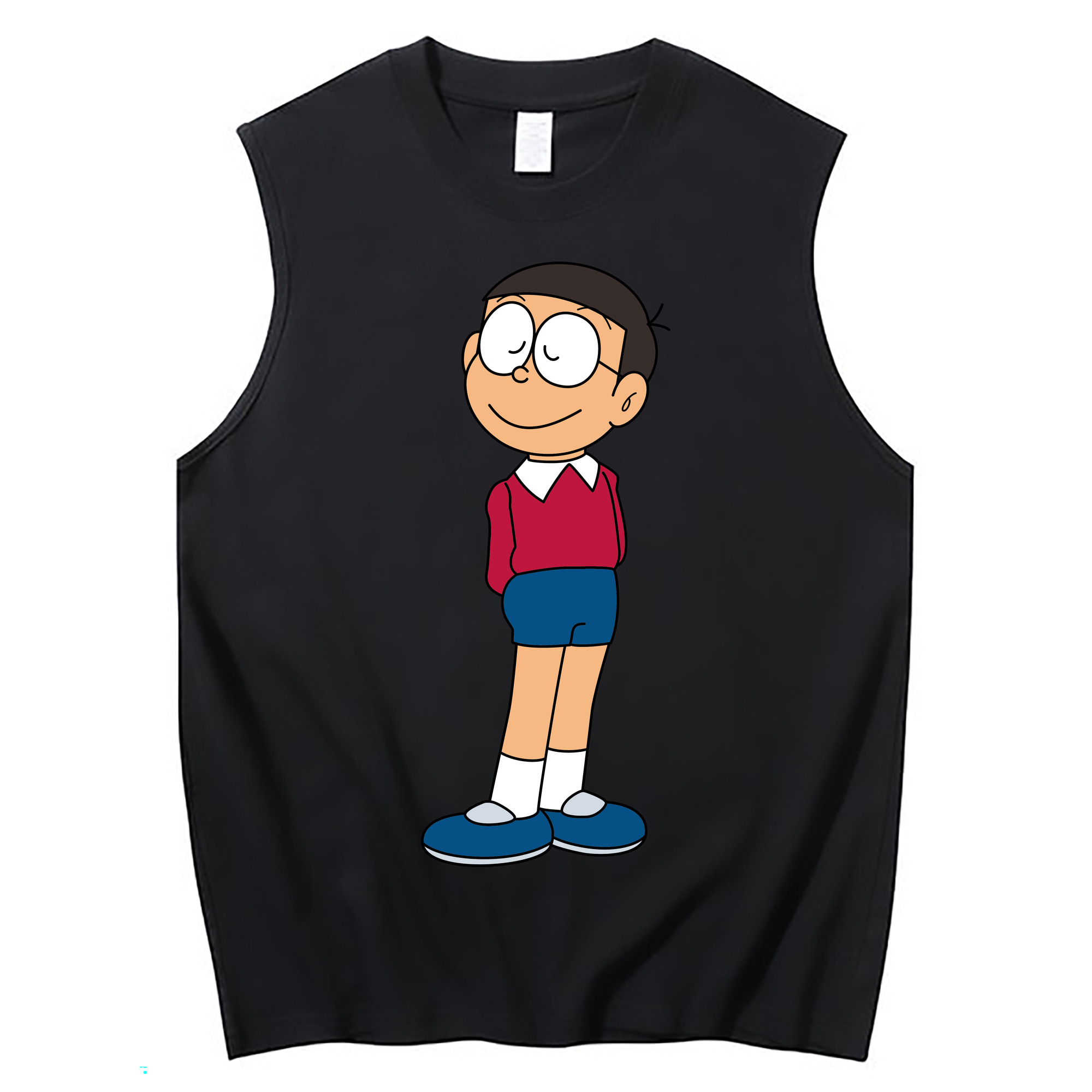 （画像用） ドラえもん 野比 のび太 Doraemon Nobita Nobi コットン100％タンクトップ（フロントプリント）