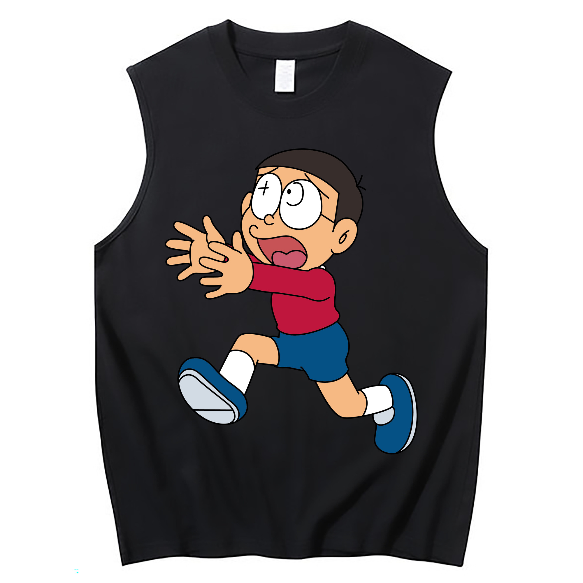 （画像用） ドラえもん 野比 のび太 Doraemon Nobita Nobi コットン100％タンクトップ（フロントプリント）