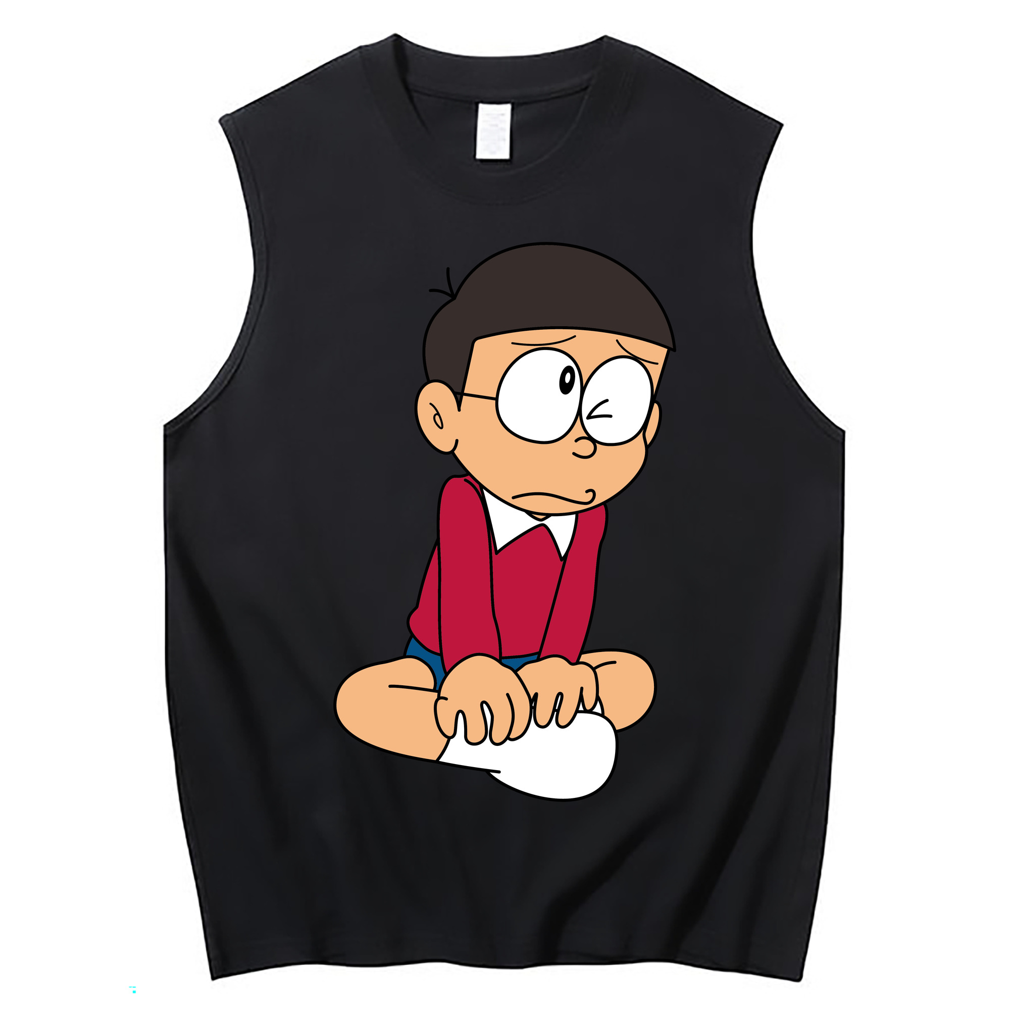 （画像用） ドラえもん 野比 のび太 Doraemon Nobita Nobi コットン100％タンクトップ（フロントプリント）