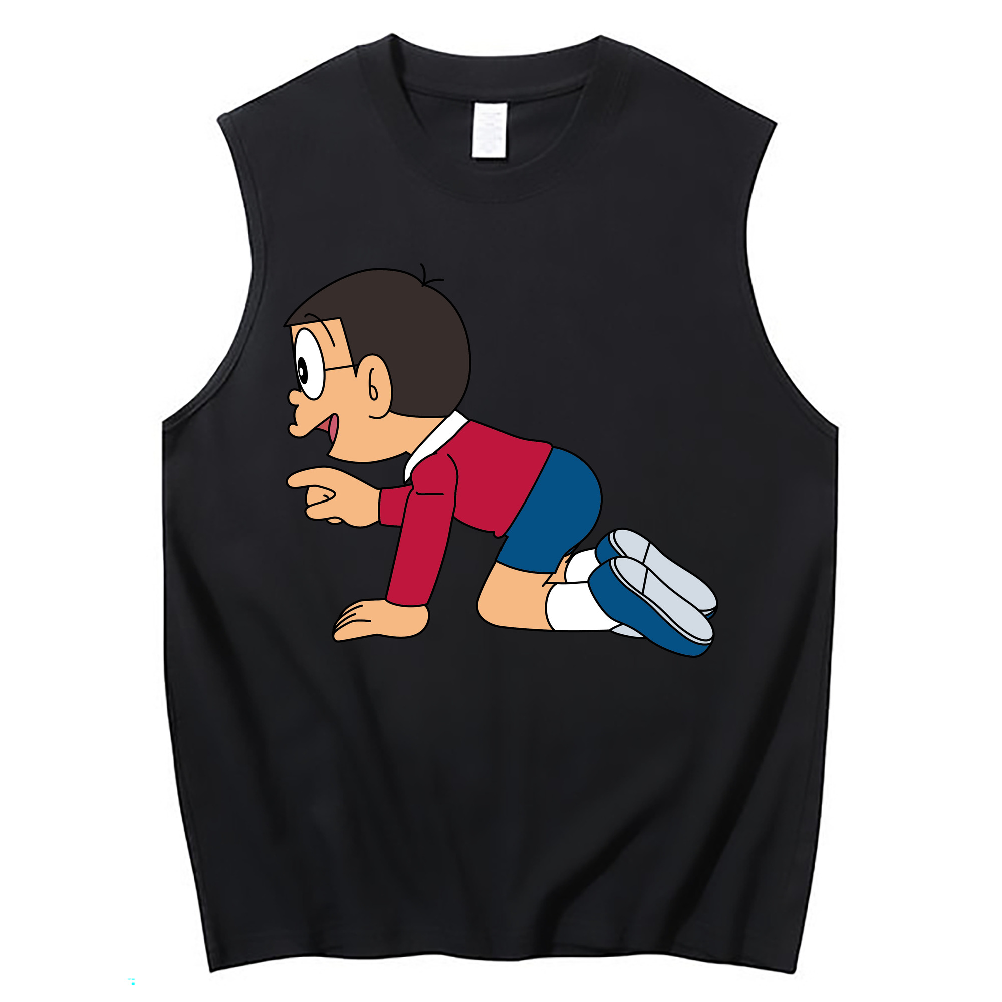 （画像用） ドラえもん 野比 のび太 Doraemon Nobita Nobi コットン100％タンクトップ（フロントプリント）