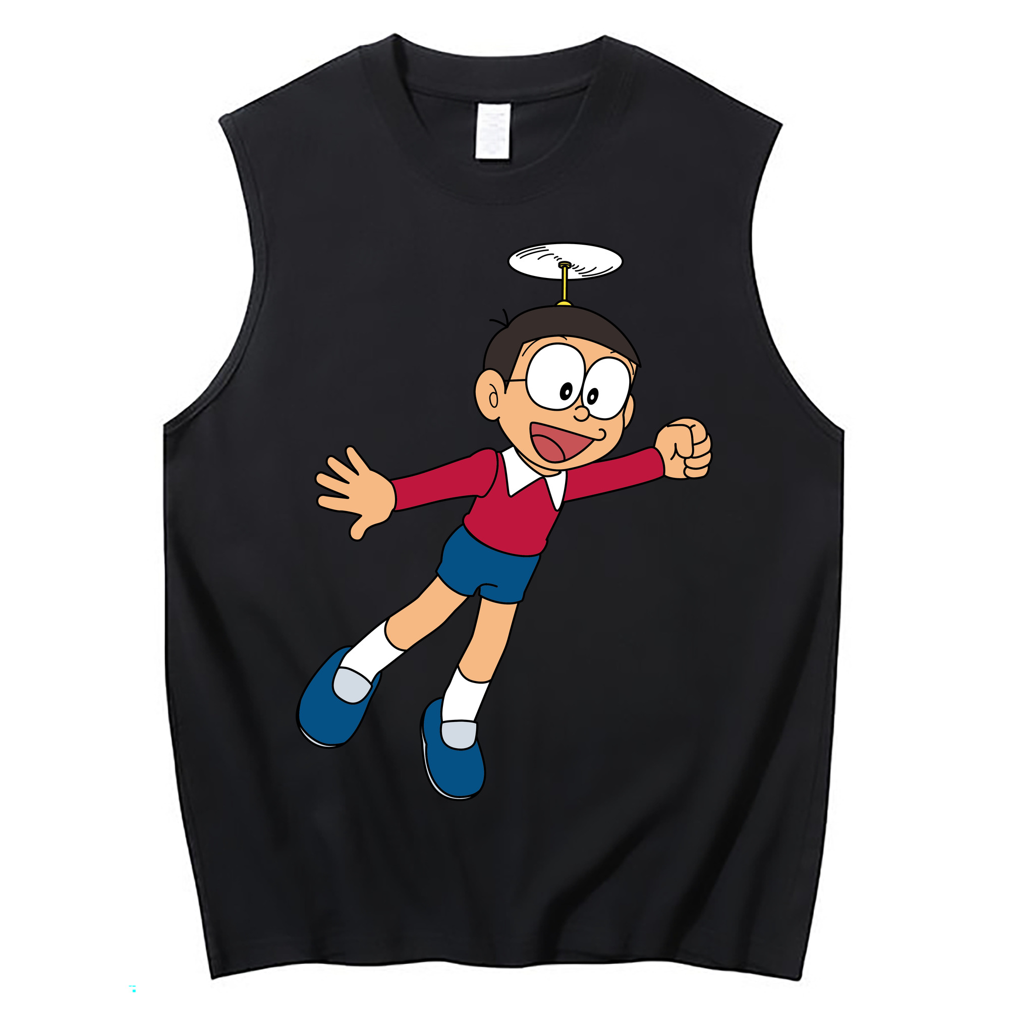 （画像用） ドラえもん 野比 のび太 Doraemon Nobita Nobi コットン100％タンクトップ（フロントプリント）