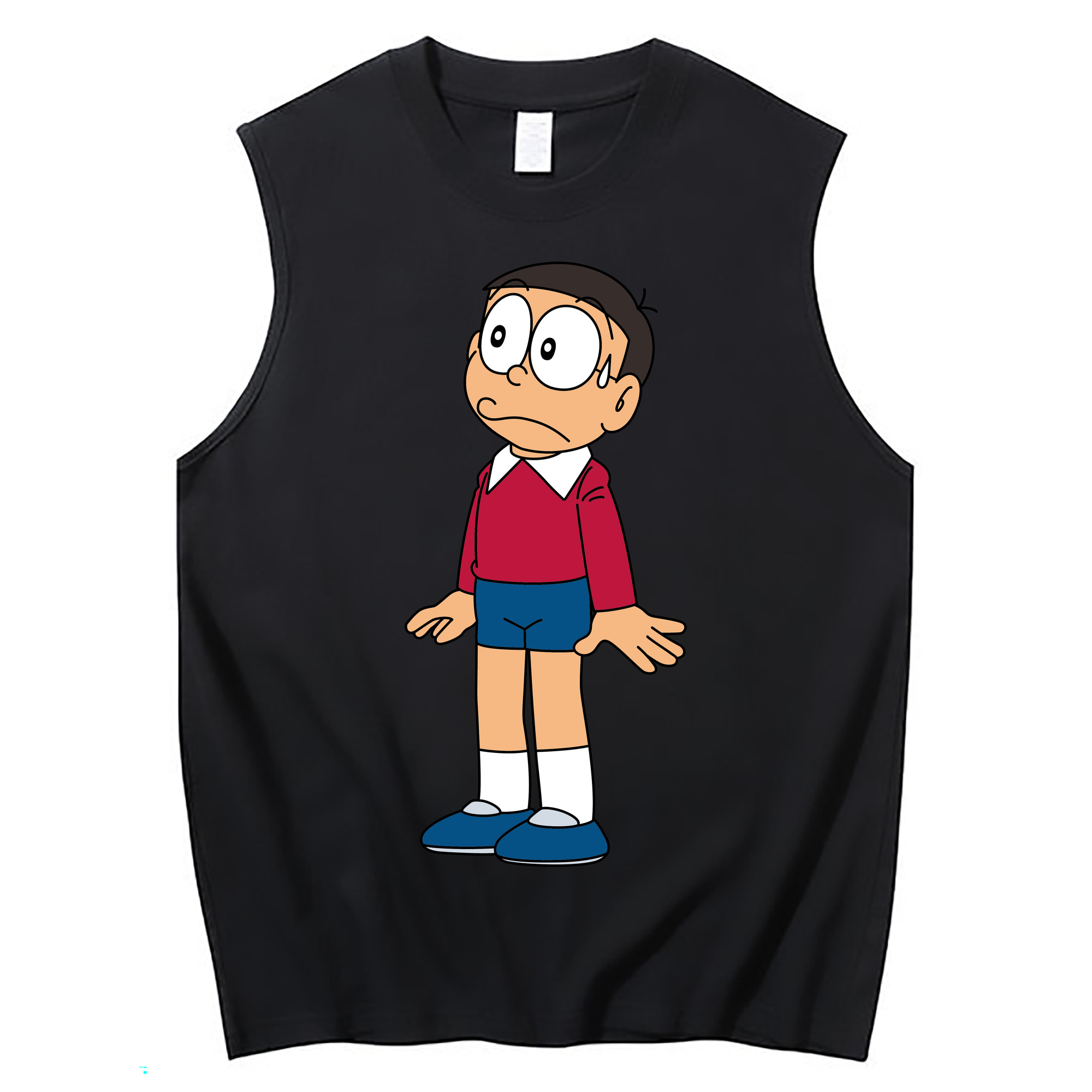 （画像用） ドラえもん 野比 のび太 Doraemon Nobita Nobi コットン100％タンクトップ（フロントプリント）