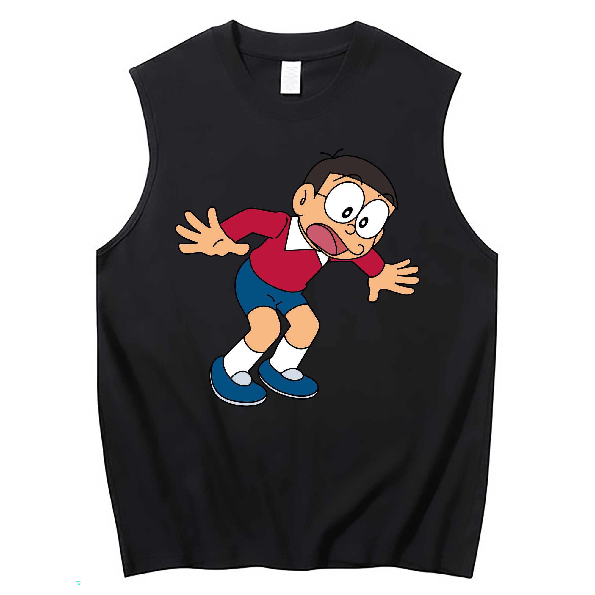 （画像用） ドラえもん 野比 のび太 Doraemon Nobita Nobi コットン100％タンクトップ（フロントプリント）
