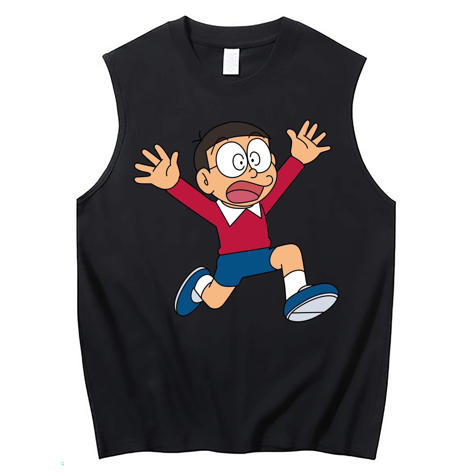 （画像用） ドラえもん 野比 のび太 Doraemon Nobita Nobi コットン100％タンクトップ（フロントプリント）