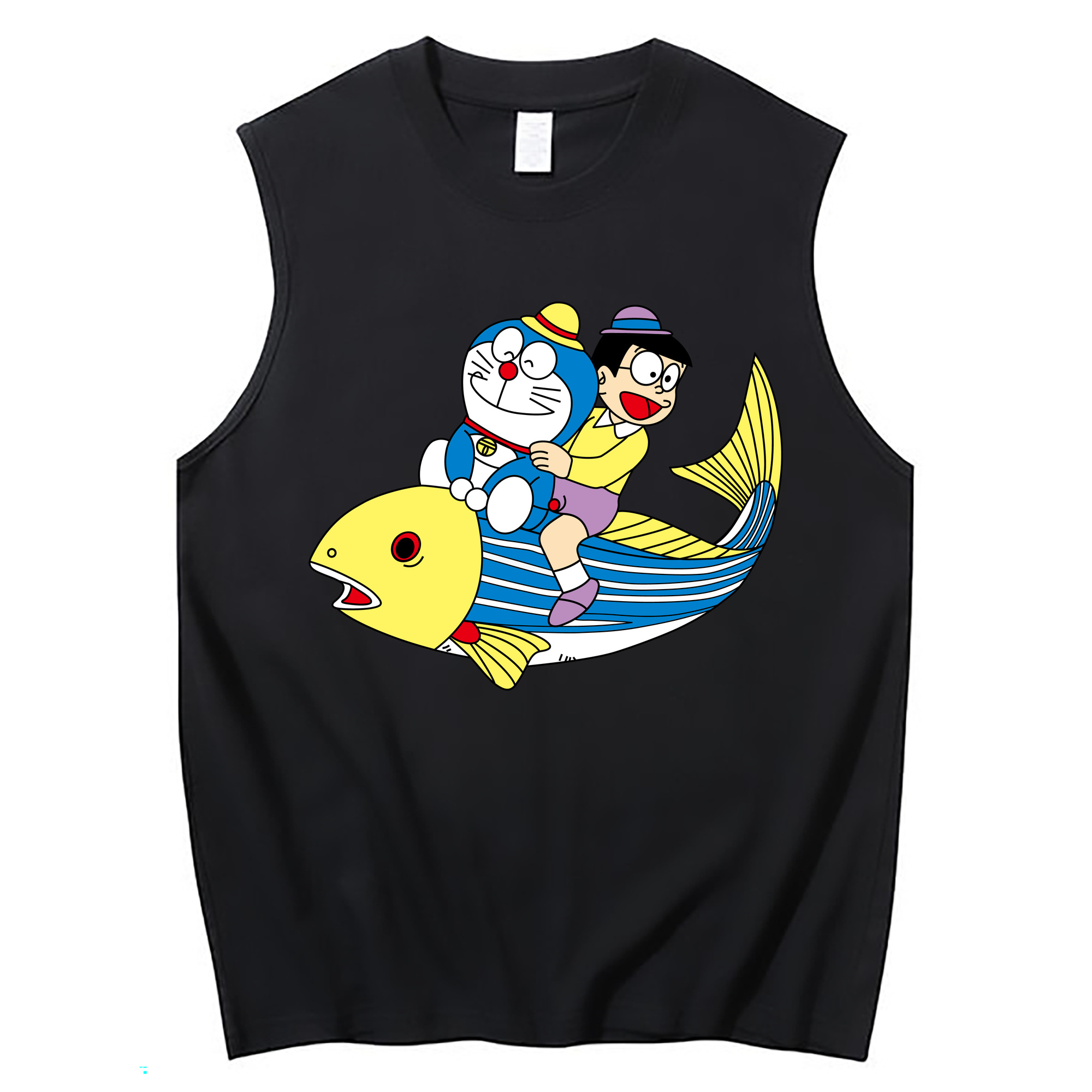 （画像用） ドラえもん 野比 のび太 Doraemon Nobita Nobi コットン100％タンクトップ（フロントプリント）