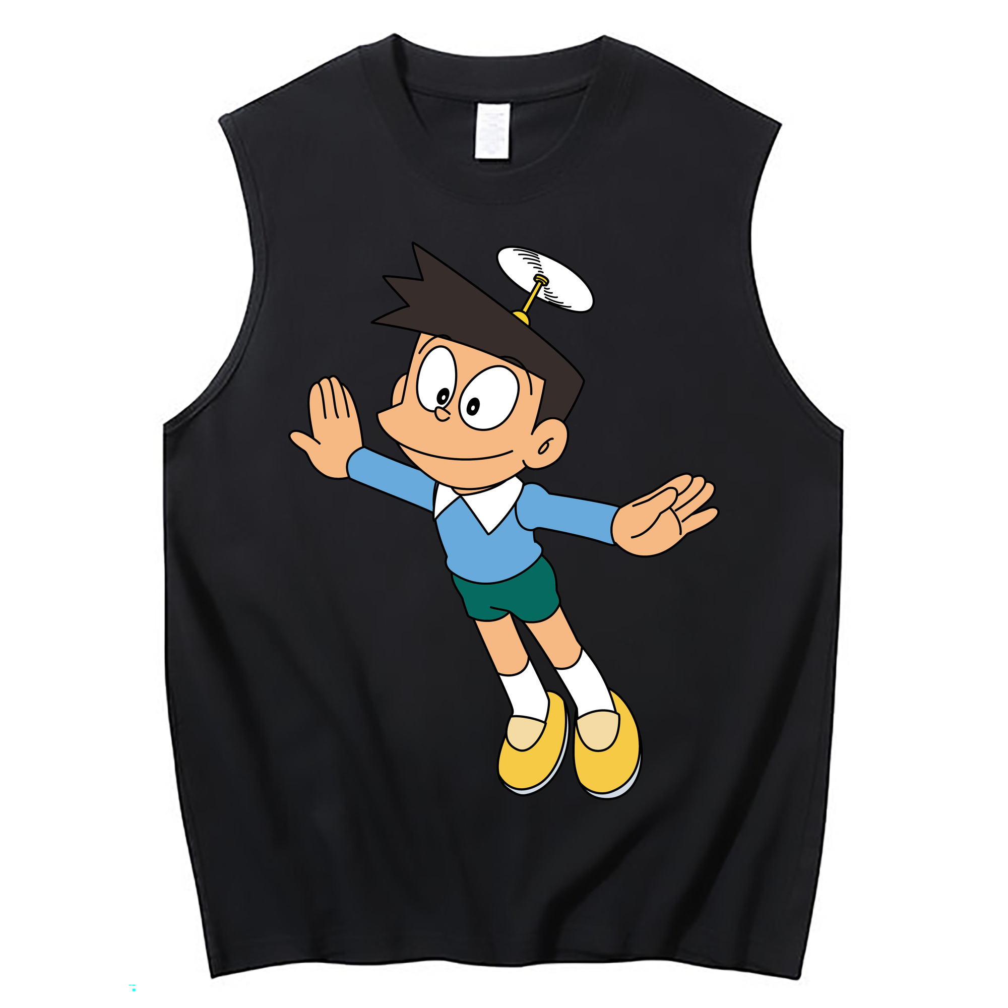 （画像用） ドラえもん 骨川 スネ夫 Doraemon Honekawa Suneo コットン100％タンクトップ（フロントプリント）