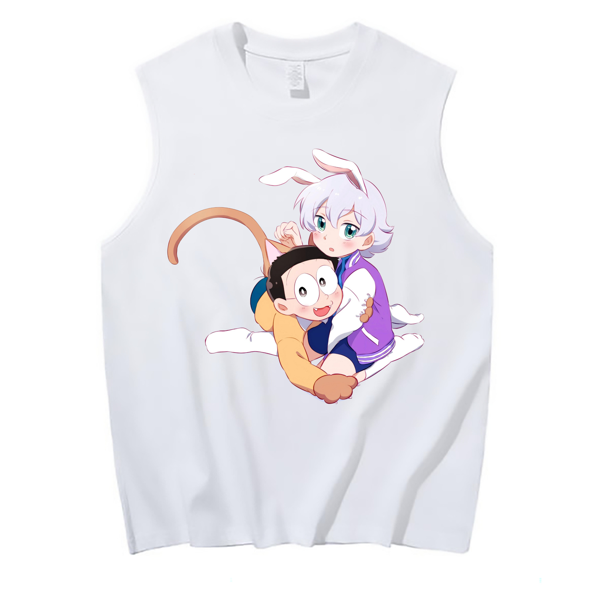 （画像用） ドラえもん 野比 のび太 Doraemon Nobita Nobi コットン100％タンクトップ（フロントプリント）