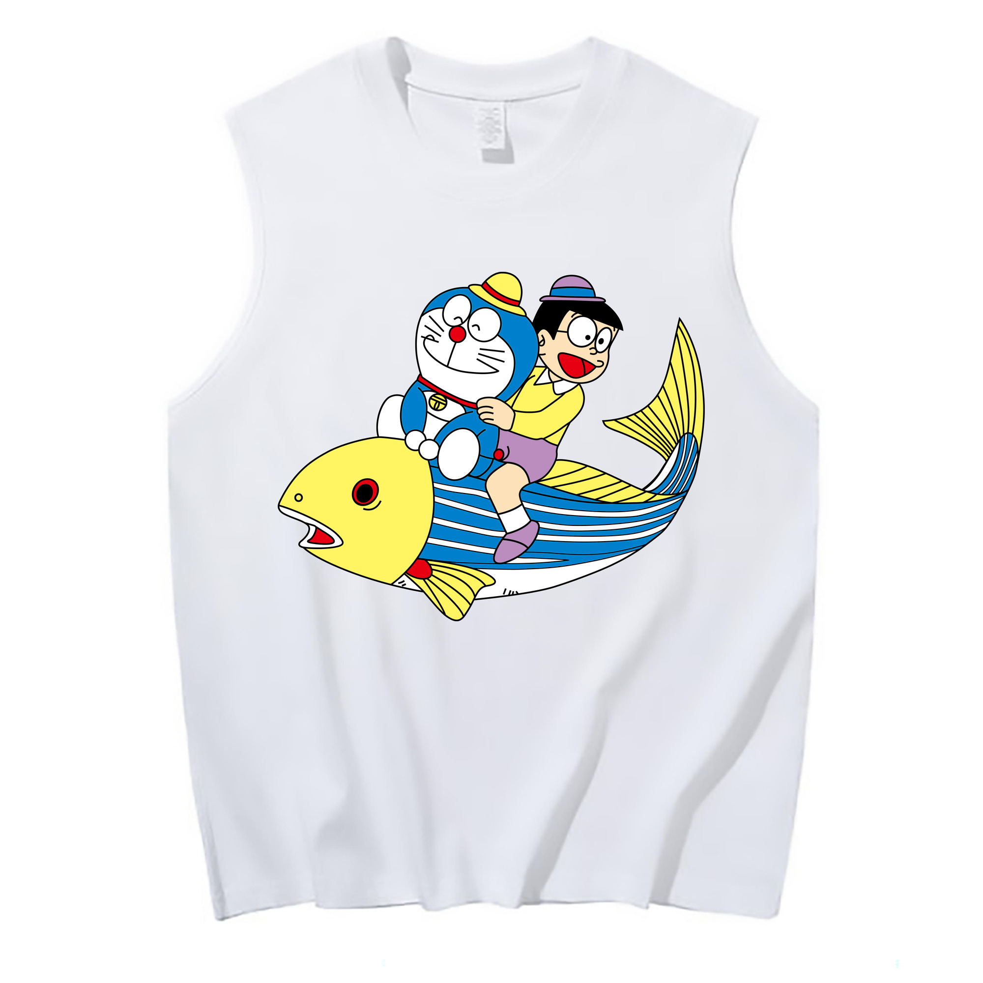 （画像用） ドラえもん 野比 のび太 Doraemon Nobita Nobi コットン100％タンクトップ（フロントプリント）