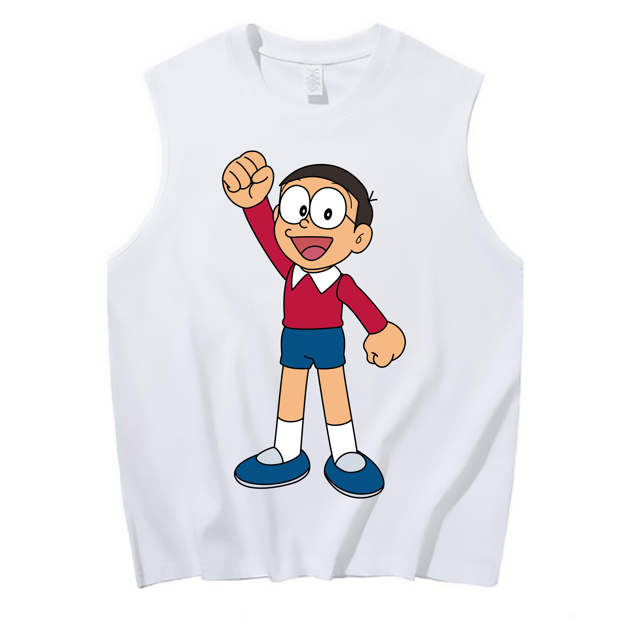 （画像用） ドラえもん 野比 のび太 Doraemon Nobita Nobi コットン100％タンクトップ（フロントプリント）