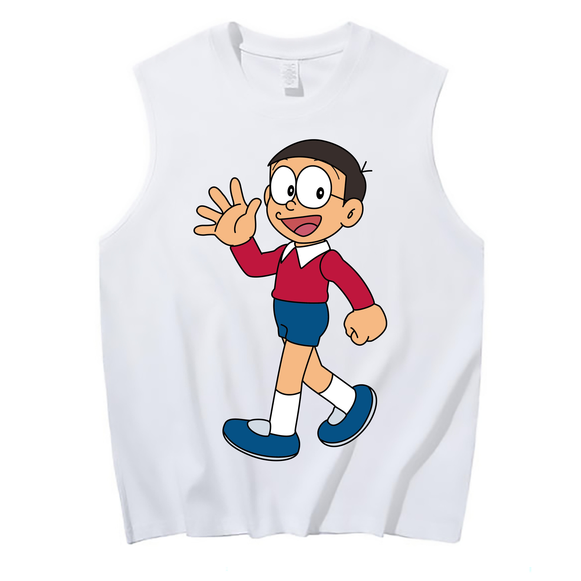 （画像用） ドラえもん 野比 のび太 Doraemon Nobita Nobi コットン100％タンクトップ（フロントプリント）