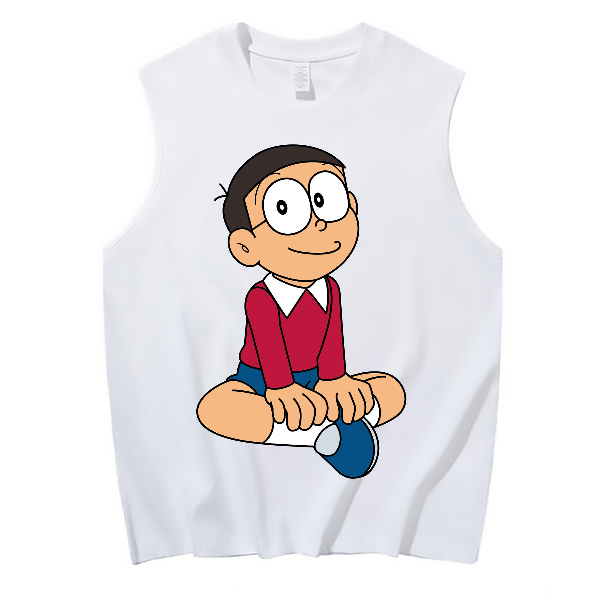 （画像用） ドラえもん 野比 のび太 Doraemon Nobita Nobi コットン100％タンクトップ（フロントプリント）