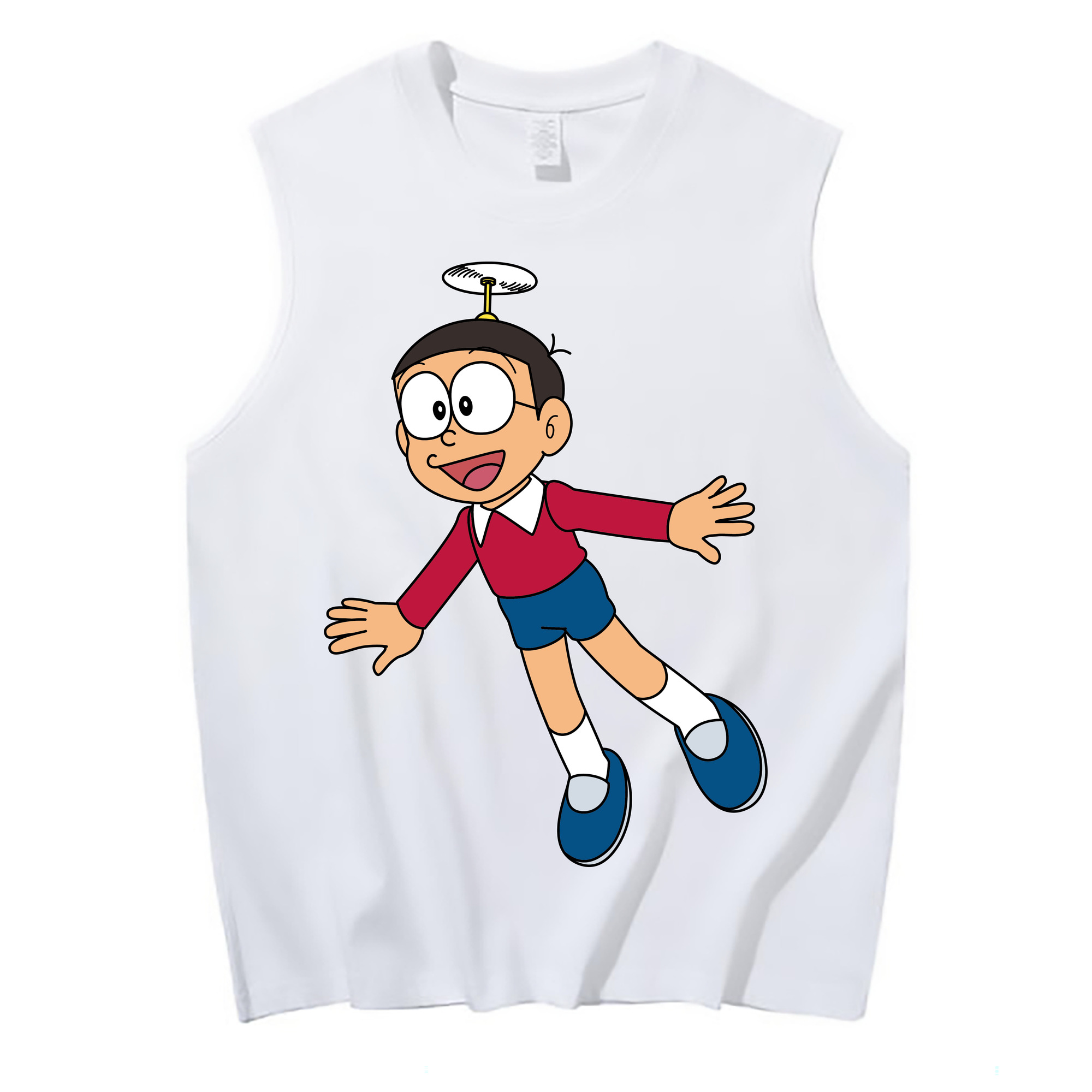 （画像用） ドラえもん 野比 のび太 Doraemon Nobita Nobi コットン100％タンクトップ（フロントプリント）