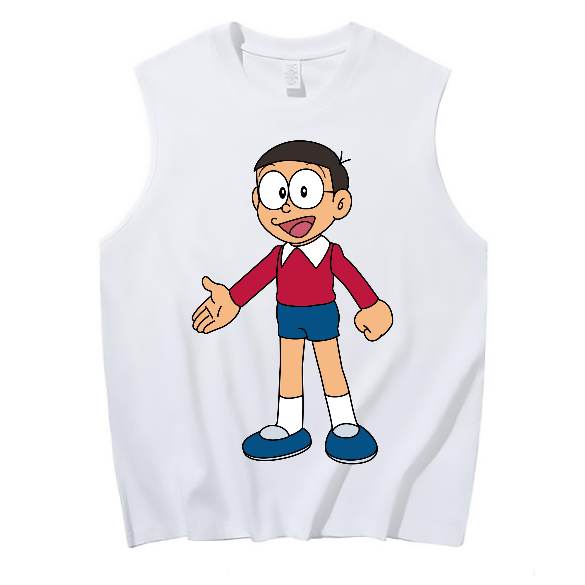 （画像用） ドラえもん 野比 のび太 Doraemon Nobita Nobi コットン100％タンクトップ（フロントプリント）