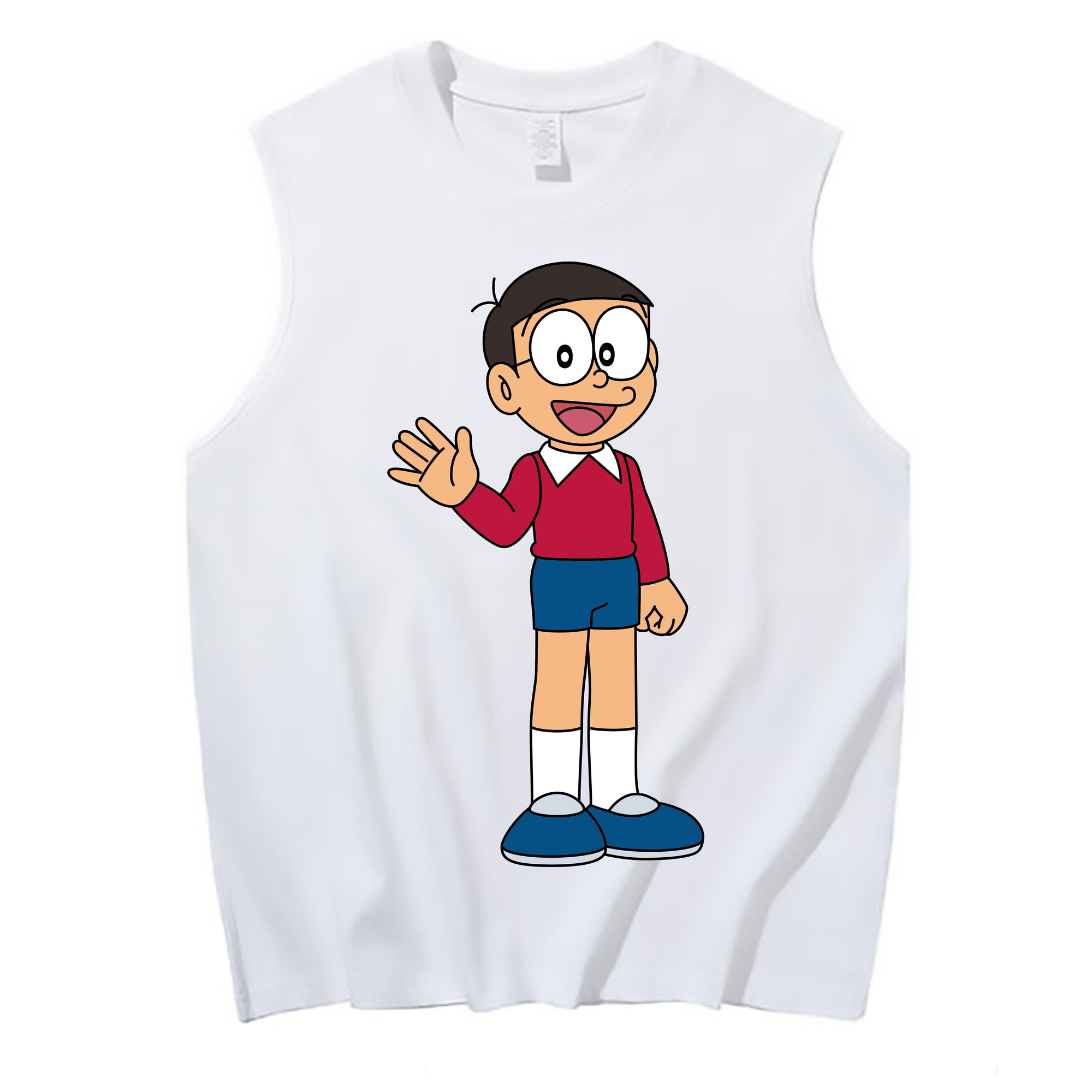 （画像用） ドラえもん 野比 のび太 Doraemon Nobita Nobi コットン100％タンクトップ（フロントプリント）