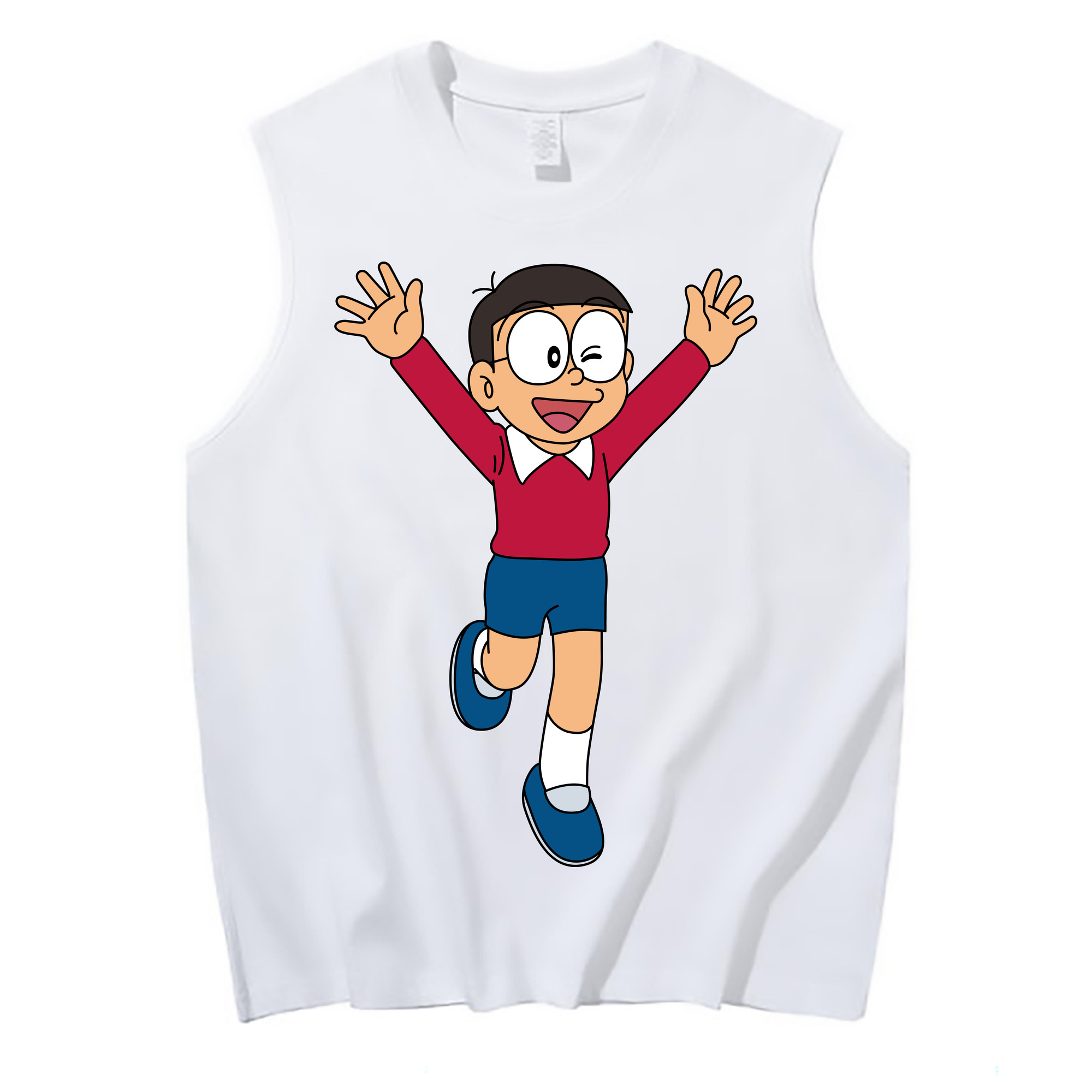 （画像用） ドラえもん 野比 のび太 Doraemon Nobita Nobi コットン100％タンクトップ（フロントプリント）