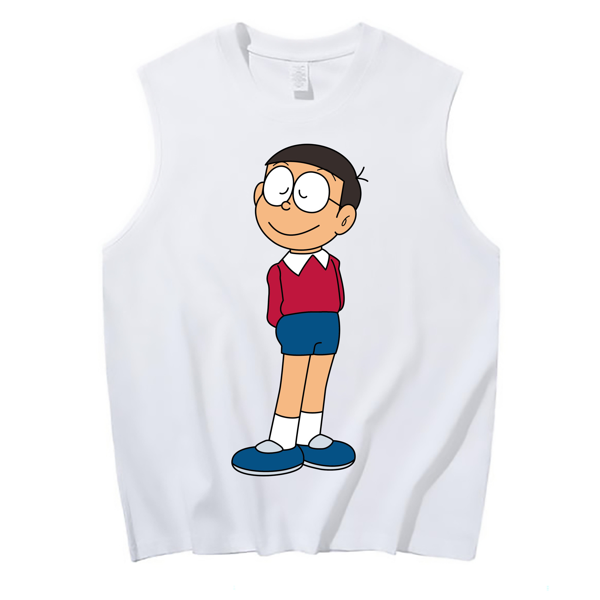 （画像用） ドラえもん 野比 のび太 Doraemon Nobita Nobi コットン100％タンクトップ（フロントプリント）