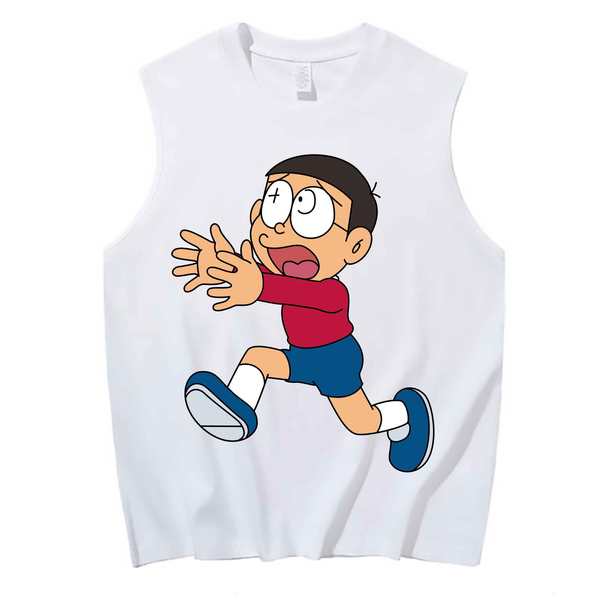 （画像用） ドラえもん 野比 のび太 Doraemon Nobita Nobi コットン100％タンクトップ（フロントプリント）