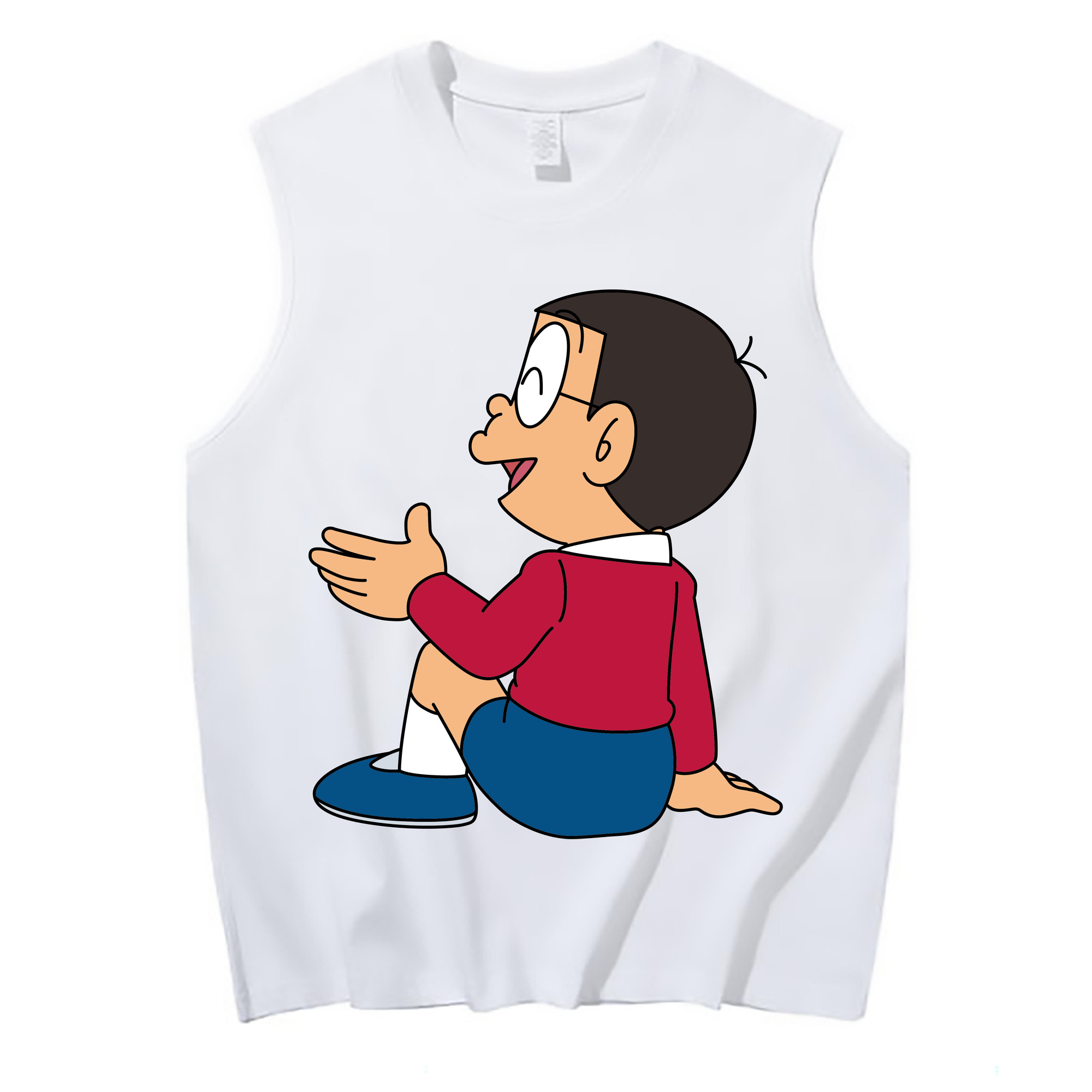 （画像用） ドラえもん 野比 のび太 Doraemon Nobita Nobi コットン100％タンクトップ（フロントプリント）